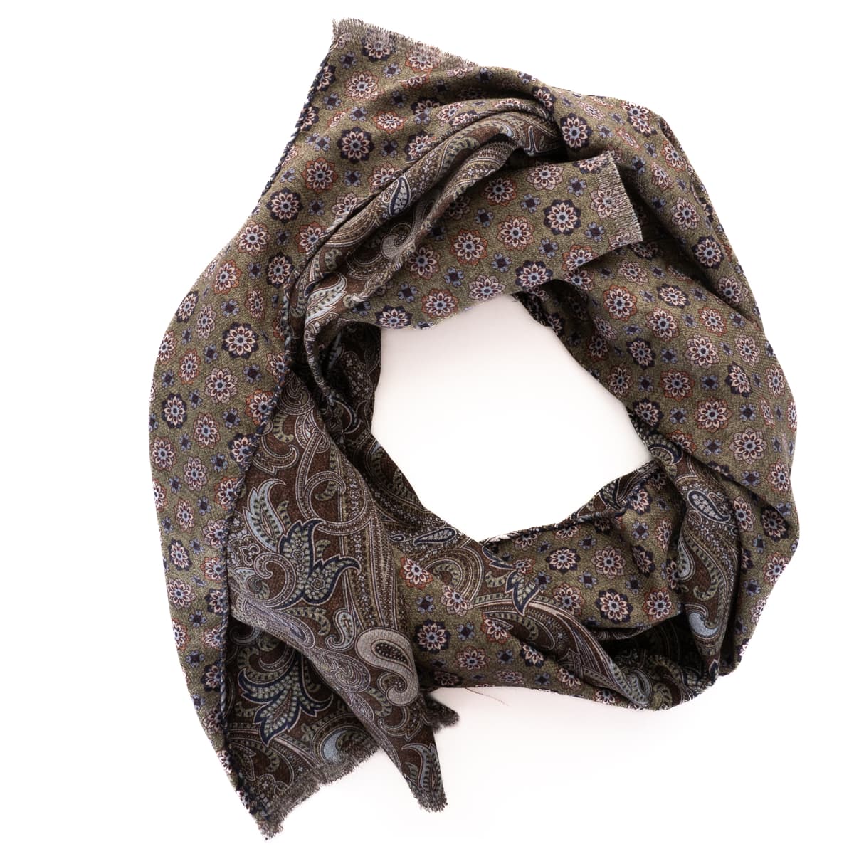 Paisly Silk Scarf Brown