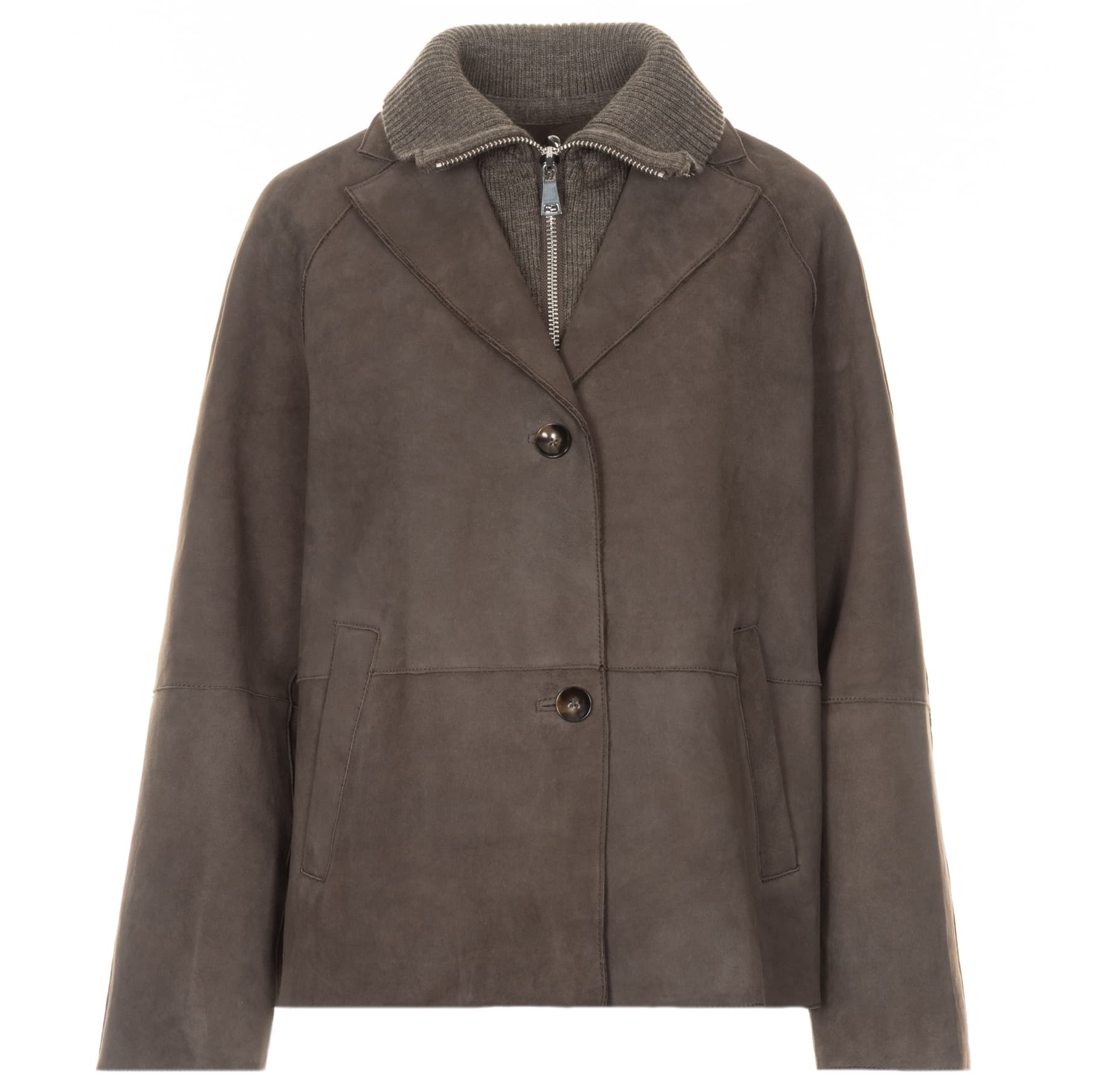 Sole Leaf Leather Jacket Taupe
