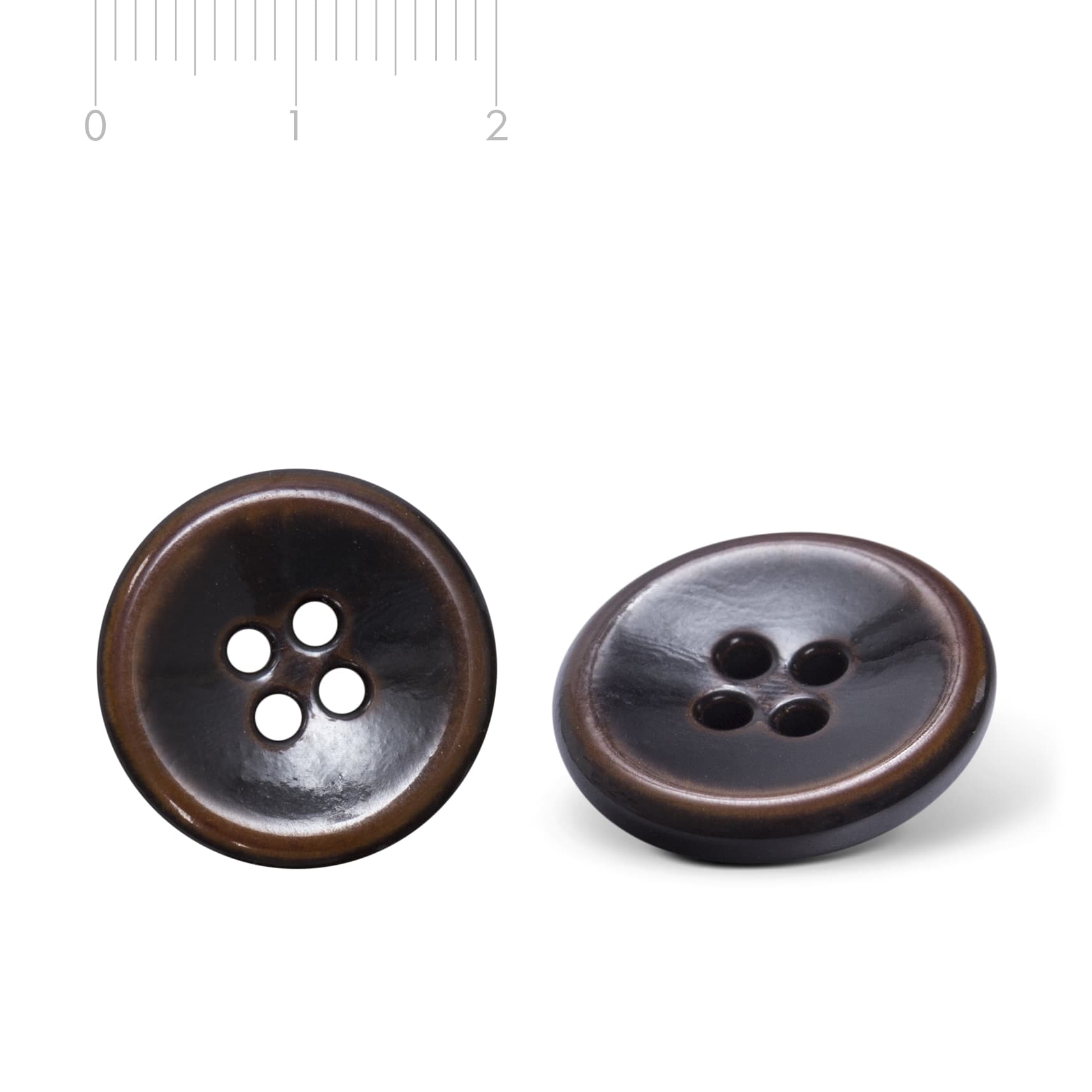 Corozo button, black and brown, C39