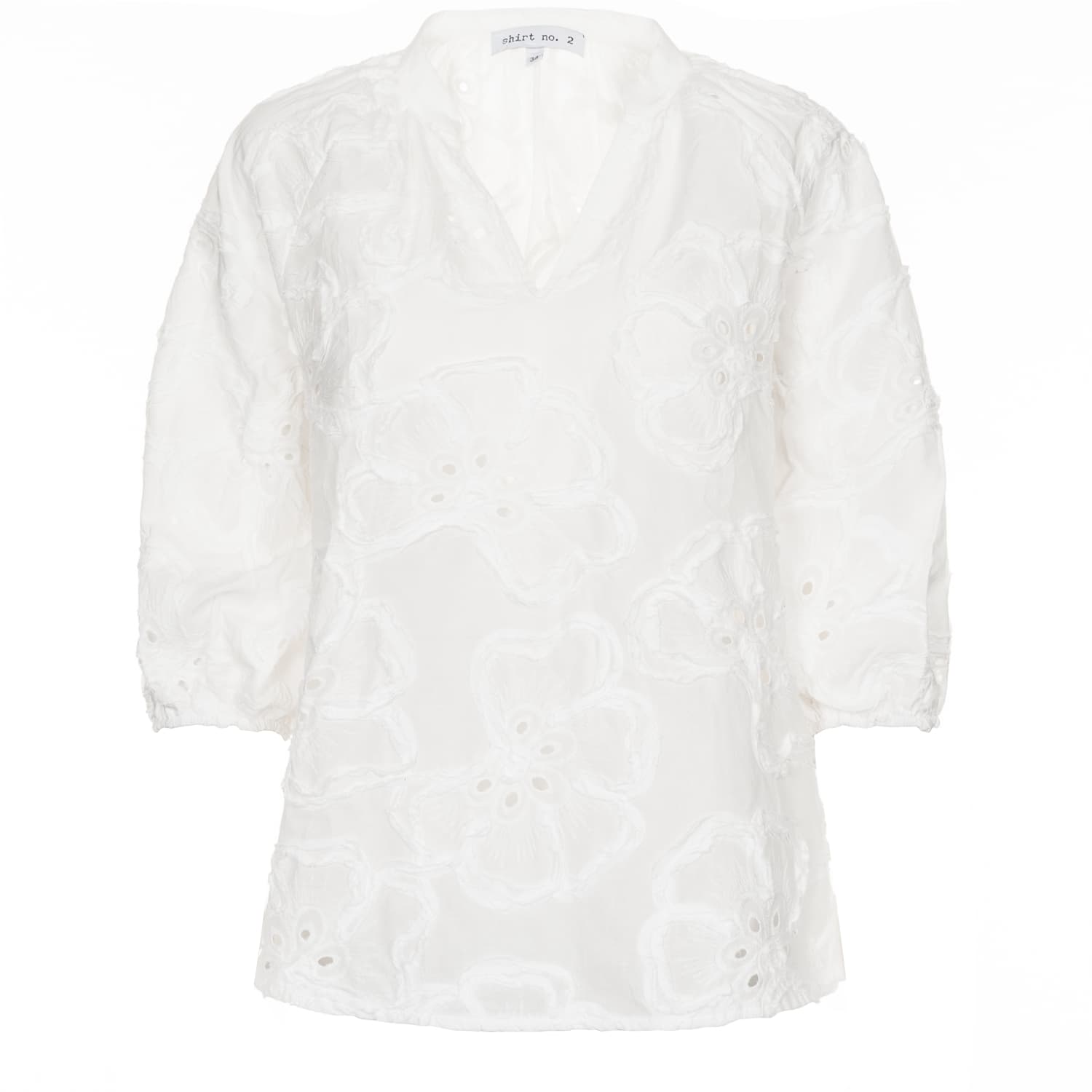 Blouse with floral embroidery