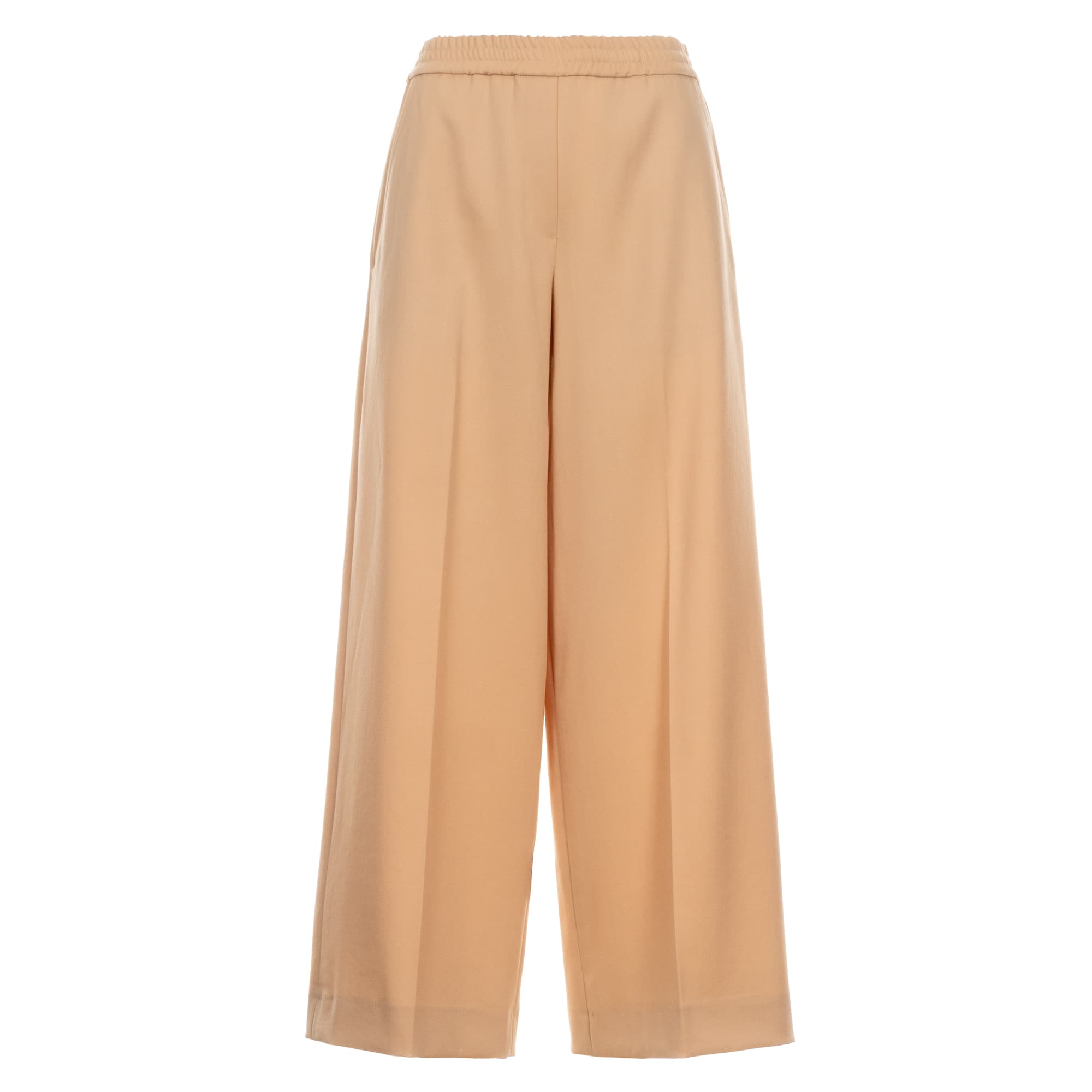 Beige trousers with crease