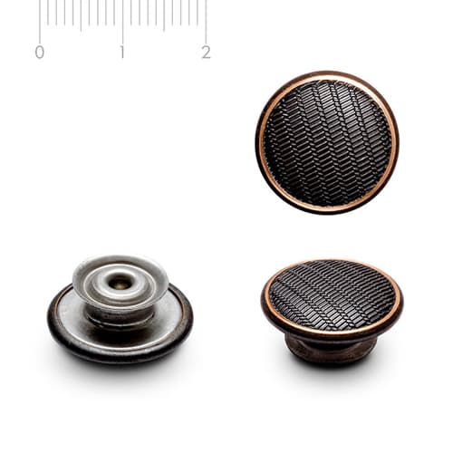 Brass metal button, pattern JB107