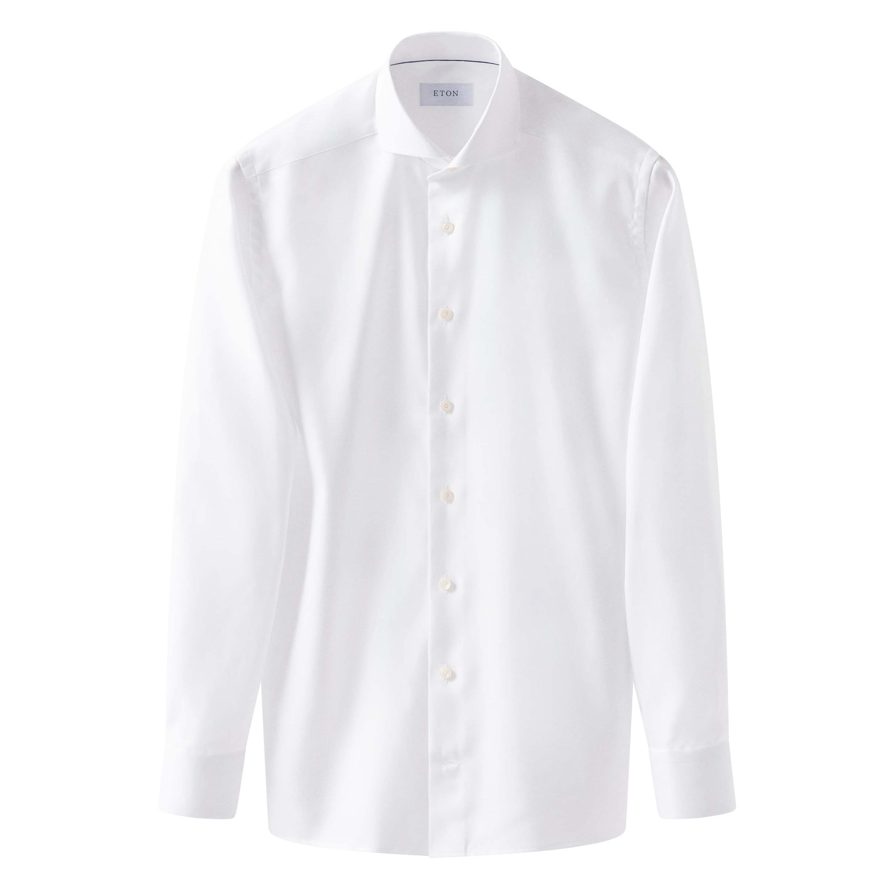 White Textured Twill Shirt