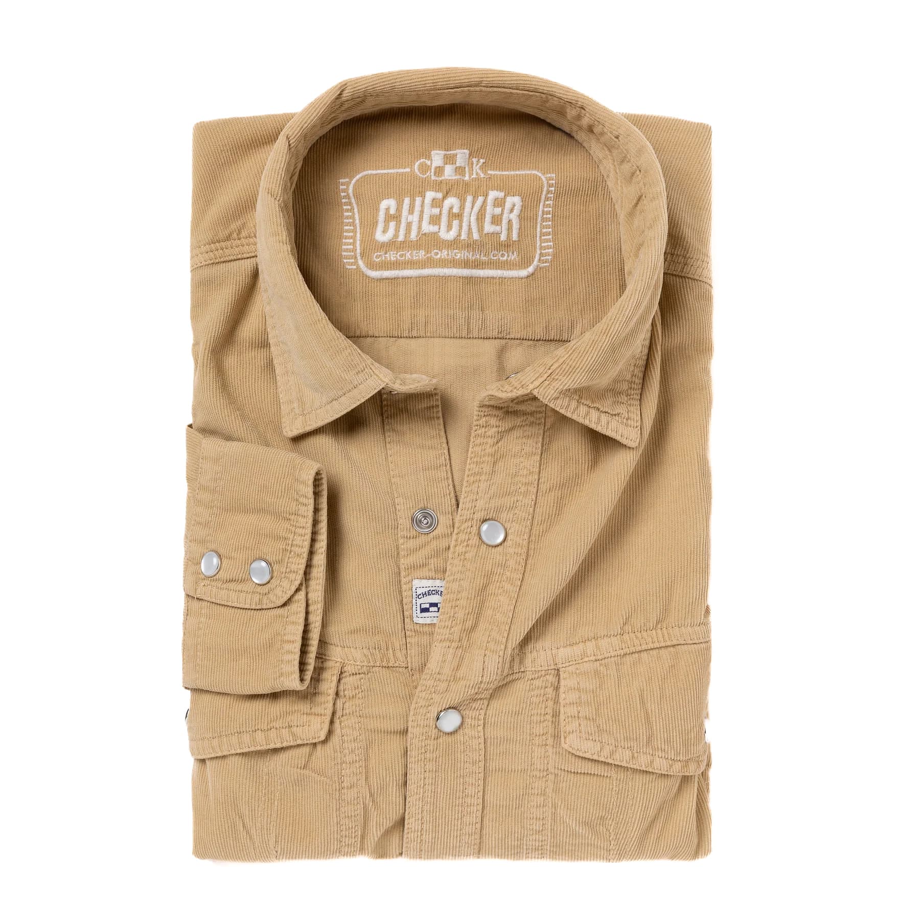 Corduroy Shirt Dynasty Camel Checker-Cordhemd-Beige-1 (1 von 3)