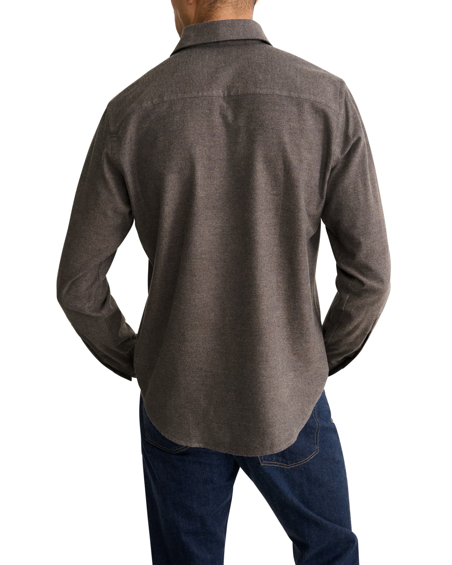 Solid Flannel Shirt Causal Fit