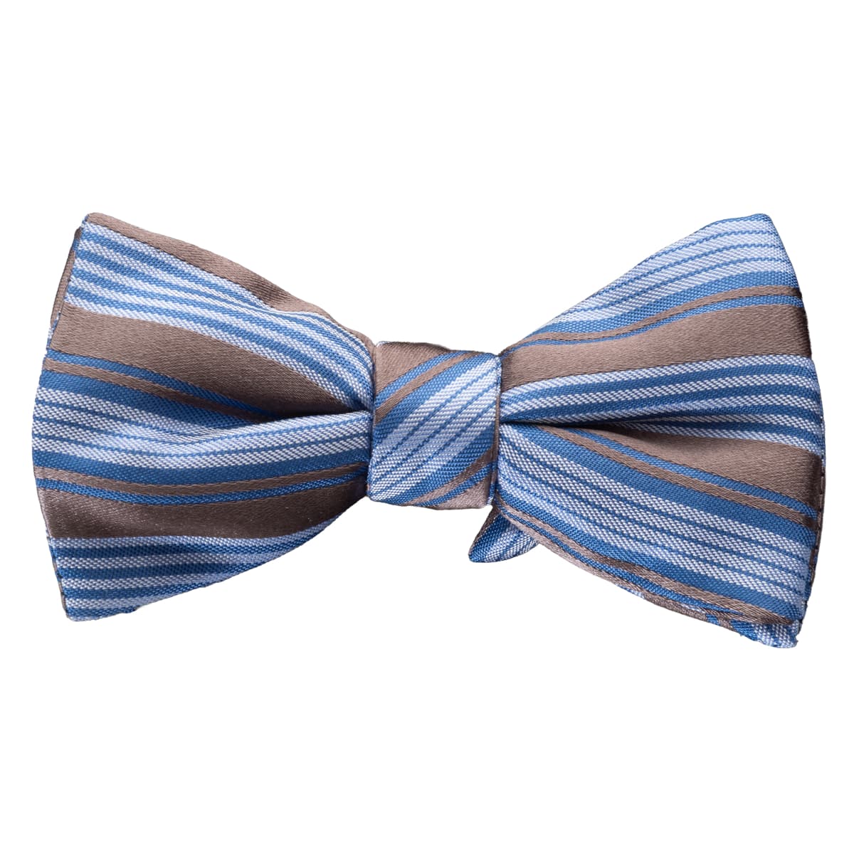Brown Blue Silk Bow Tie