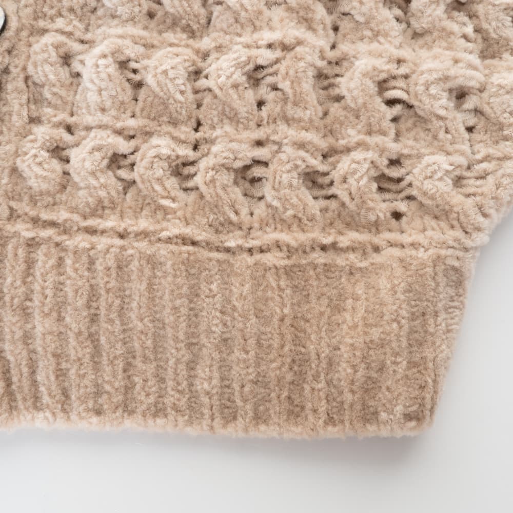 Textured Knit Short Sleeve Cardigan