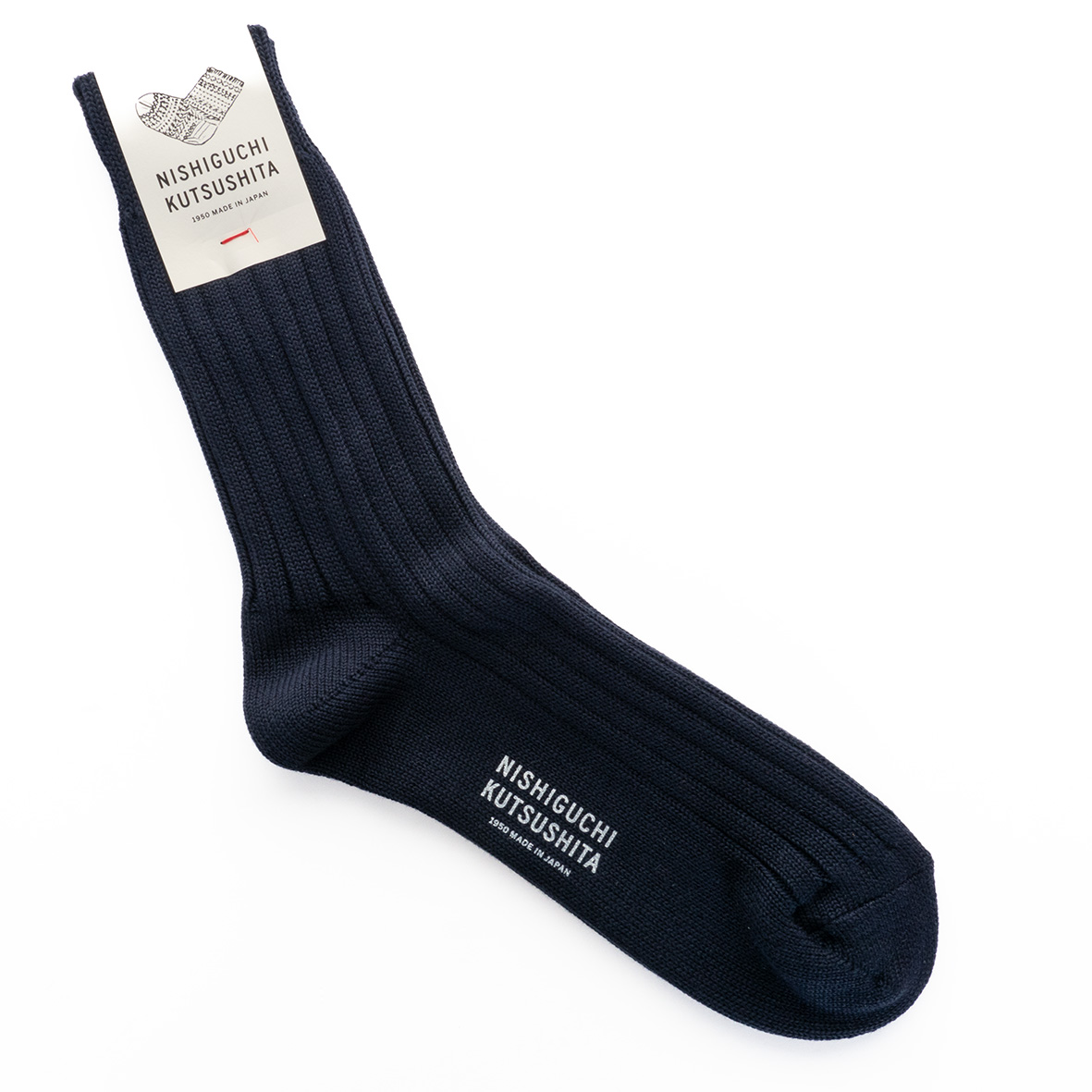 nishiguchi-nk0126-egyptain-cotton-ribbed-socks-navy nishiguchi-nk0126-egyptain-cotton-ribbed-socks-navy