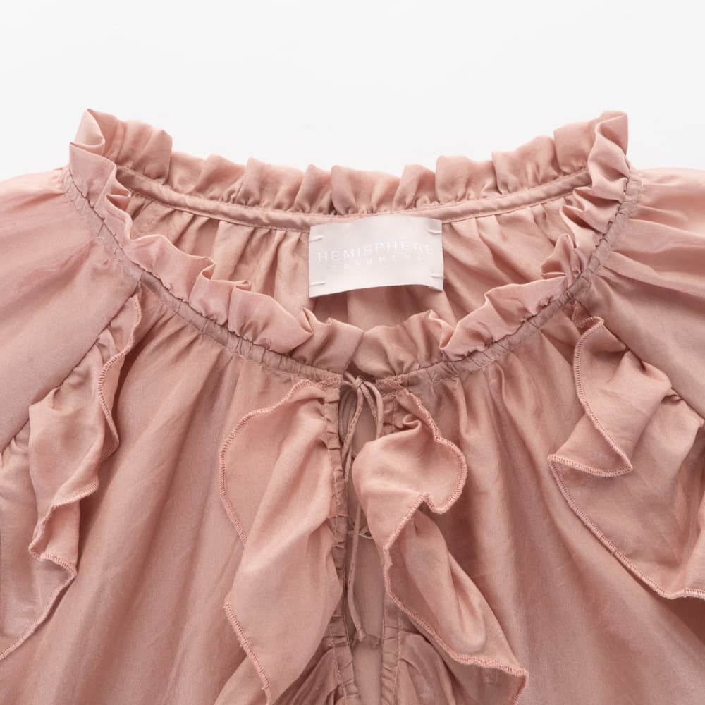 Silken Ruffle Blouse Ferunas in Dusty Rose