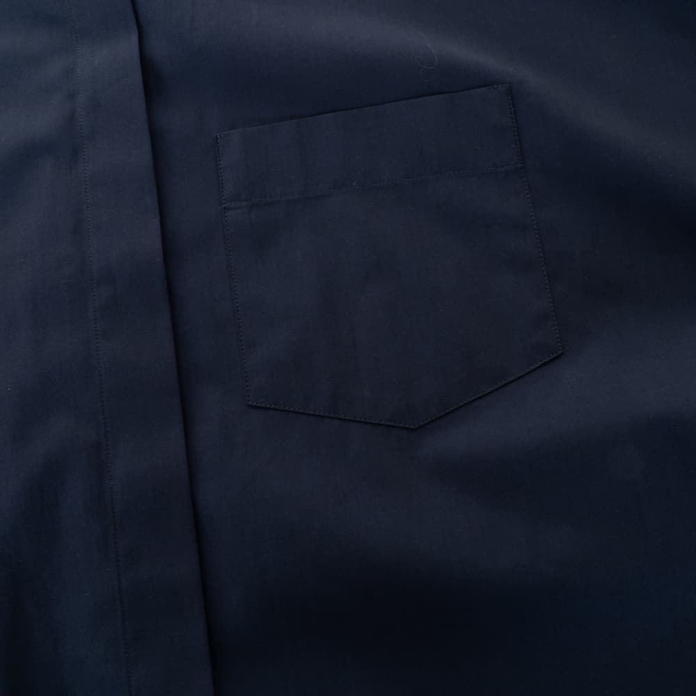 Long Cotton Blouse with Stand Collar