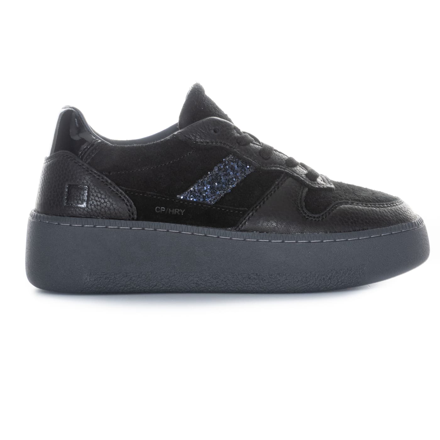 Court Platform Sneakers Black with Glitter Detail Court Platform Sneakers Black with Glitter Detail