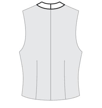 Back with lining, no fastening, fabric cut-out