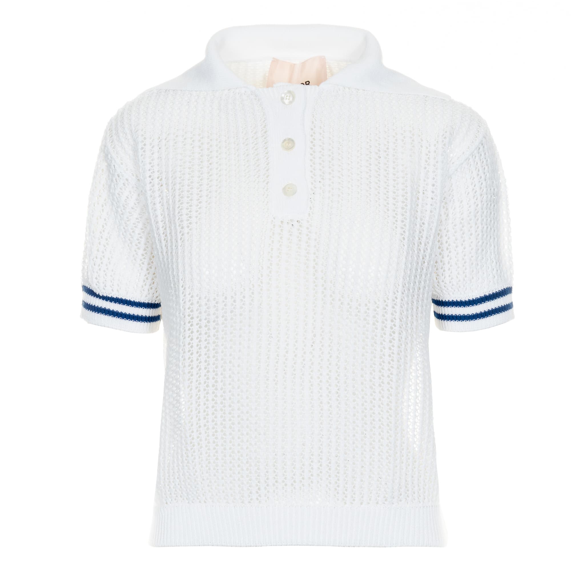 Knitted Polo With Lace Pattern Knitted Polo With Lace Pattern