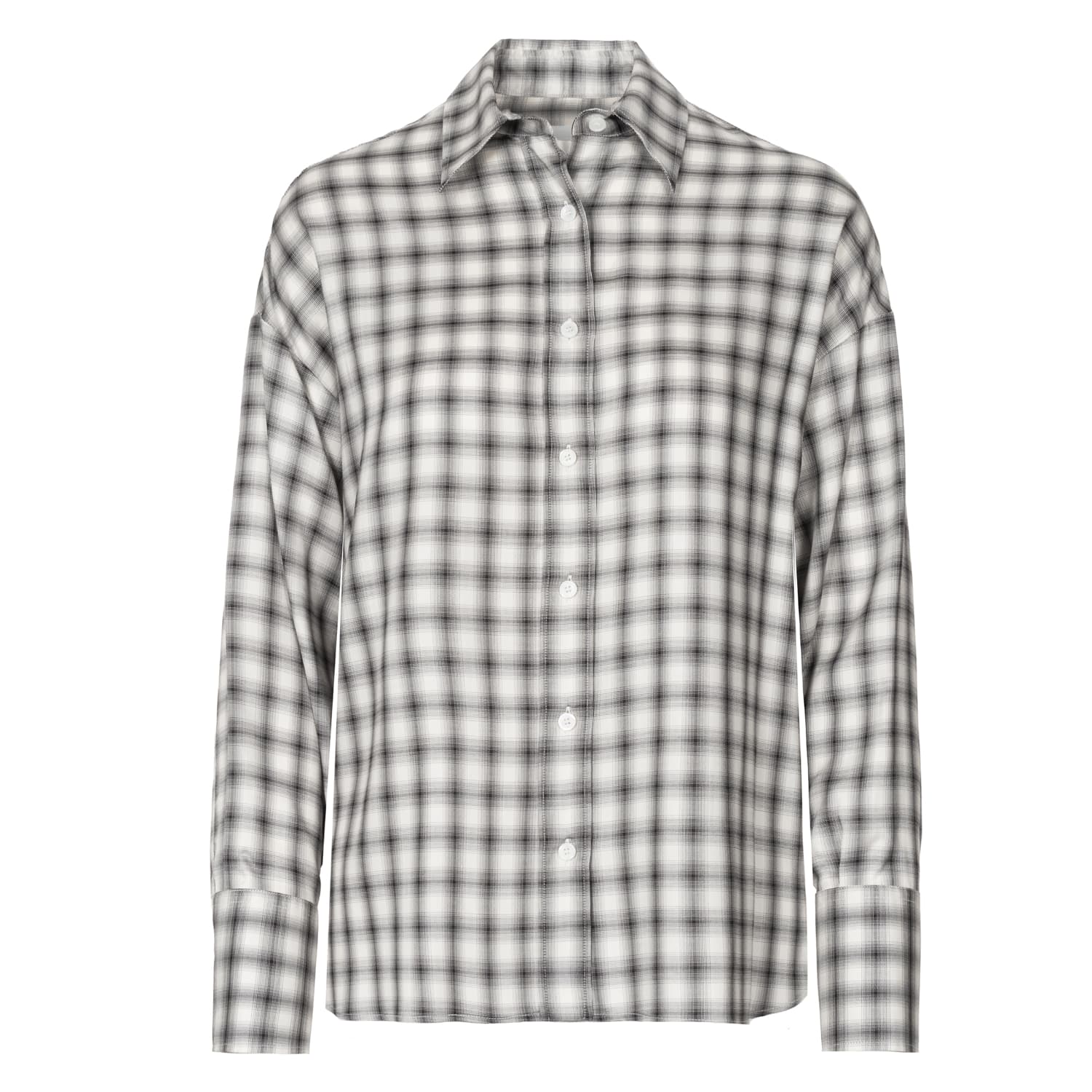 Checked Lyocell Blouse