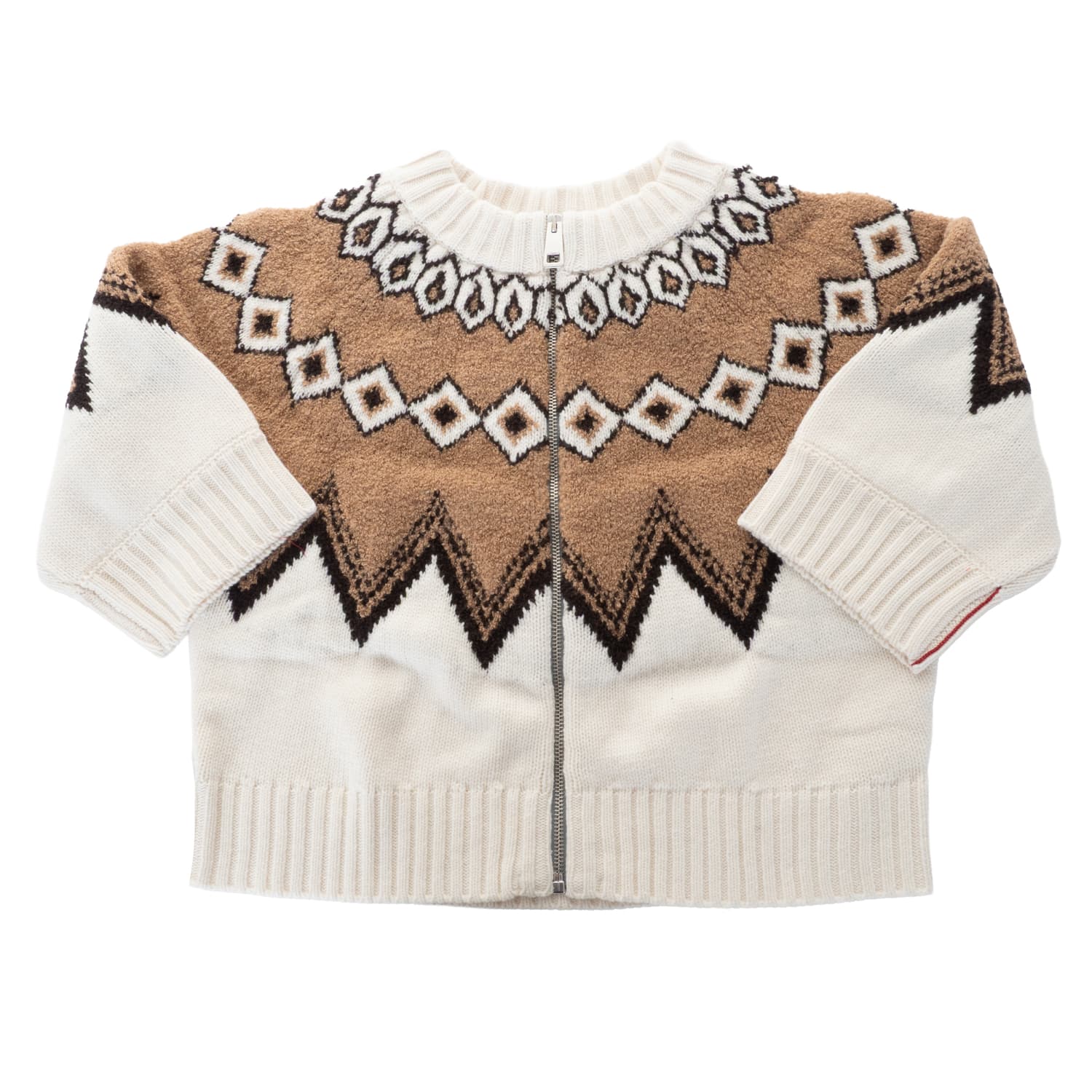Bouclé Knit Zip Cardigan