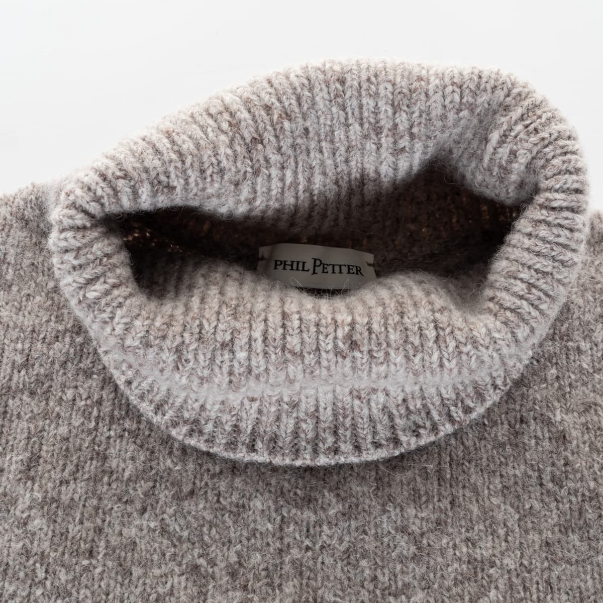Tweed Turtleneck Jumper Natural