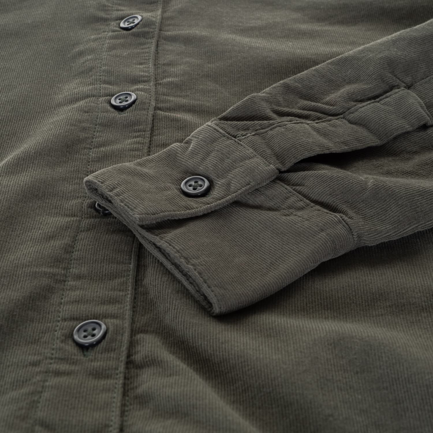 Fine Corduroy Blouse with Stand Collar
