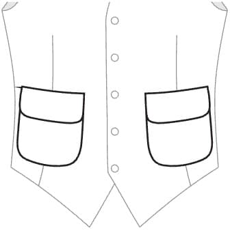 2 patch pockets with flaps