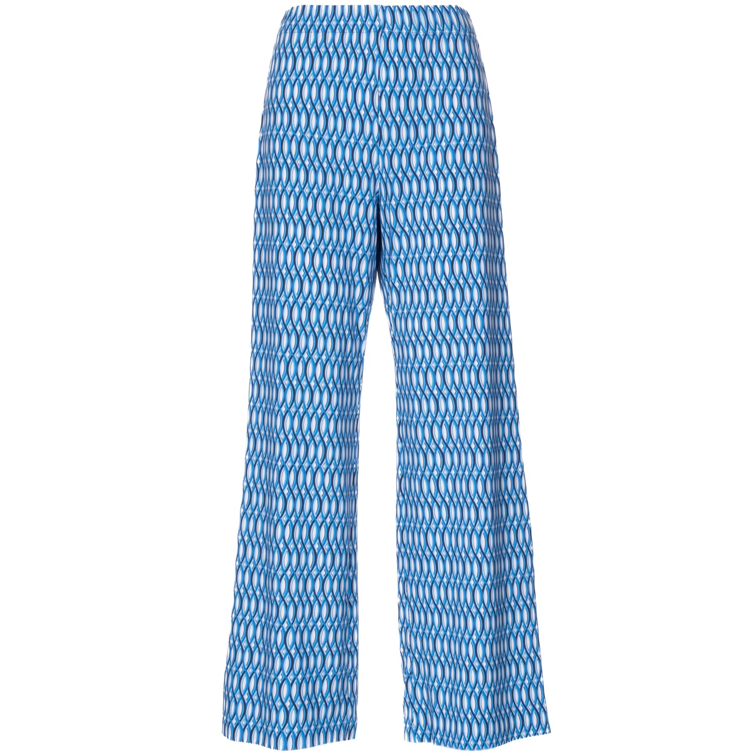 Skin-like trousers blue patterned
