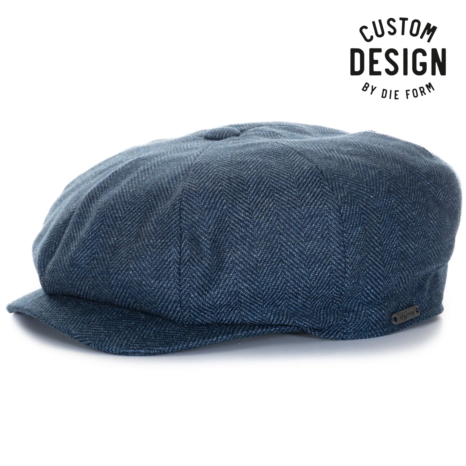 Newsboy Retro Cap Herringbone Blue Mottled Newsboy Retro Cap Herringbone Blue Mottled