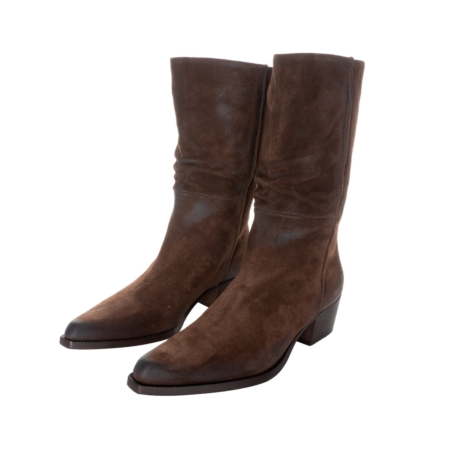 Suede Leather Boots Brown
