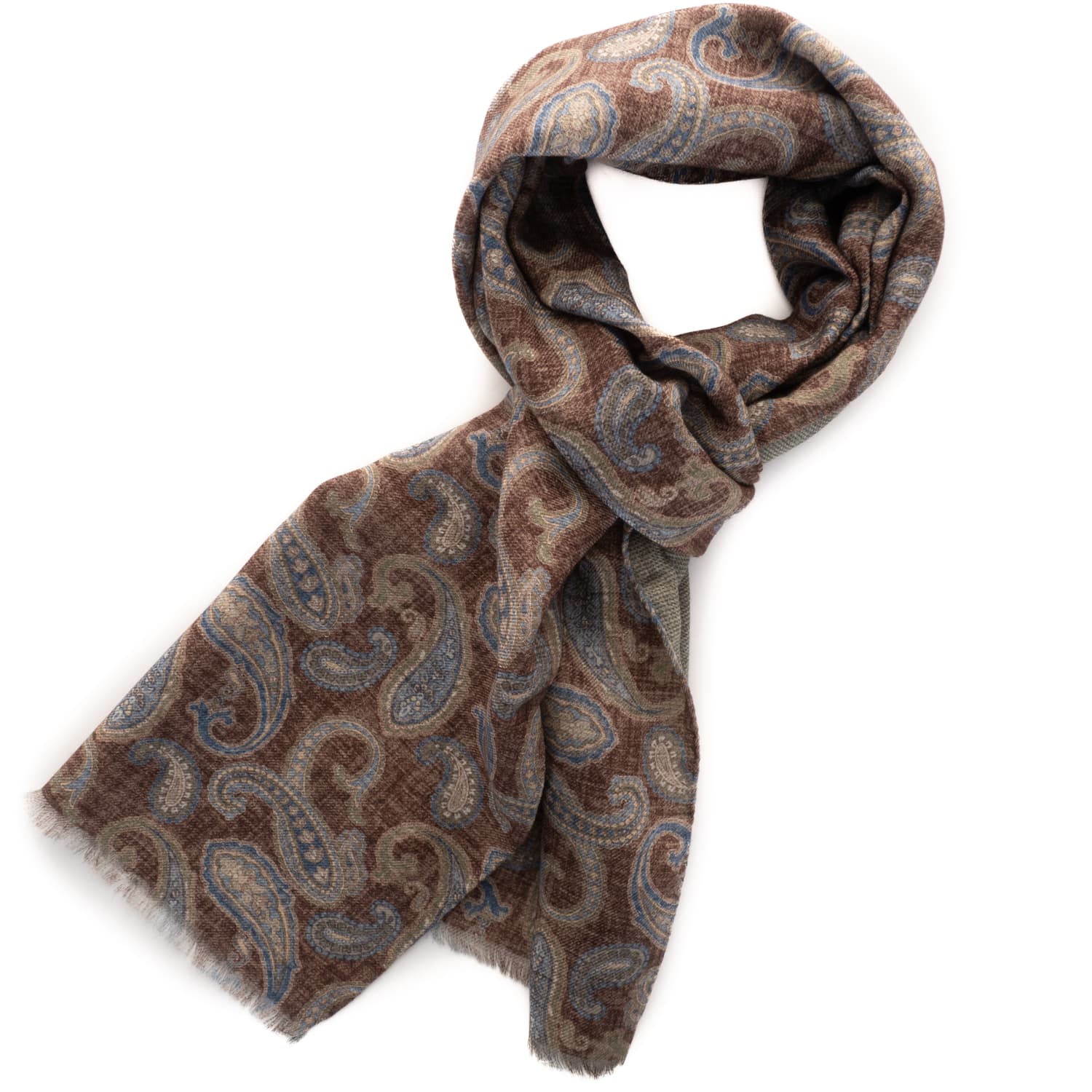 Scarf Wool Paisley Mottled
