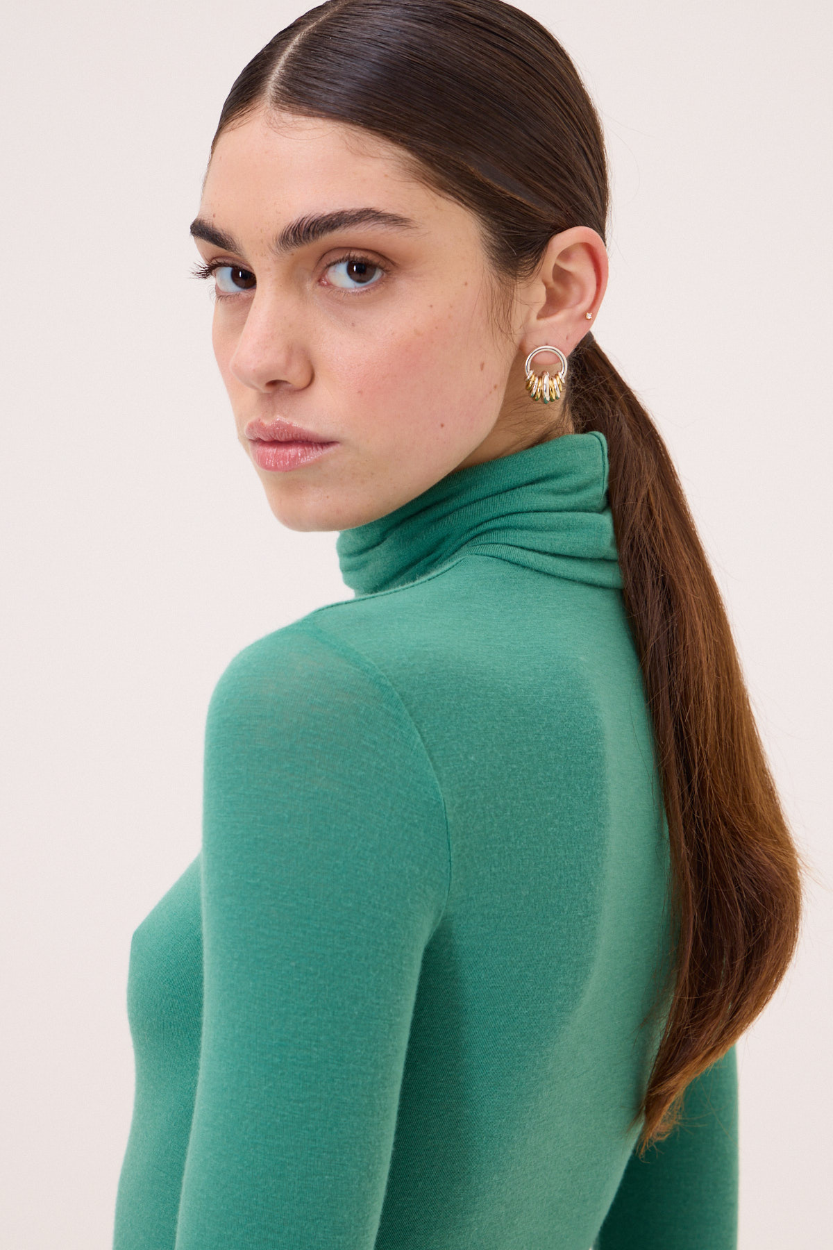 Turtleneck Jersey Top