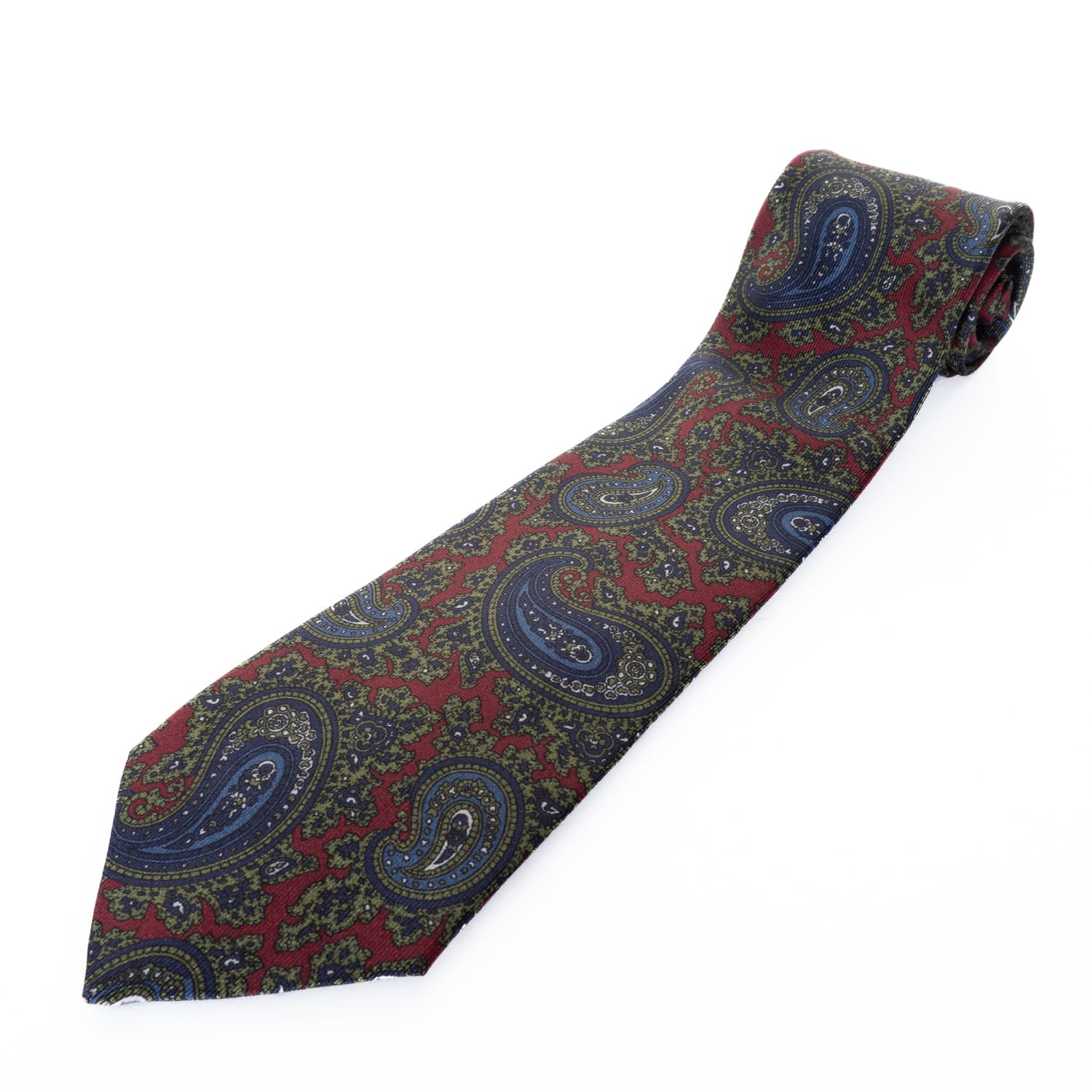 Silk Paisley Tie Carmine