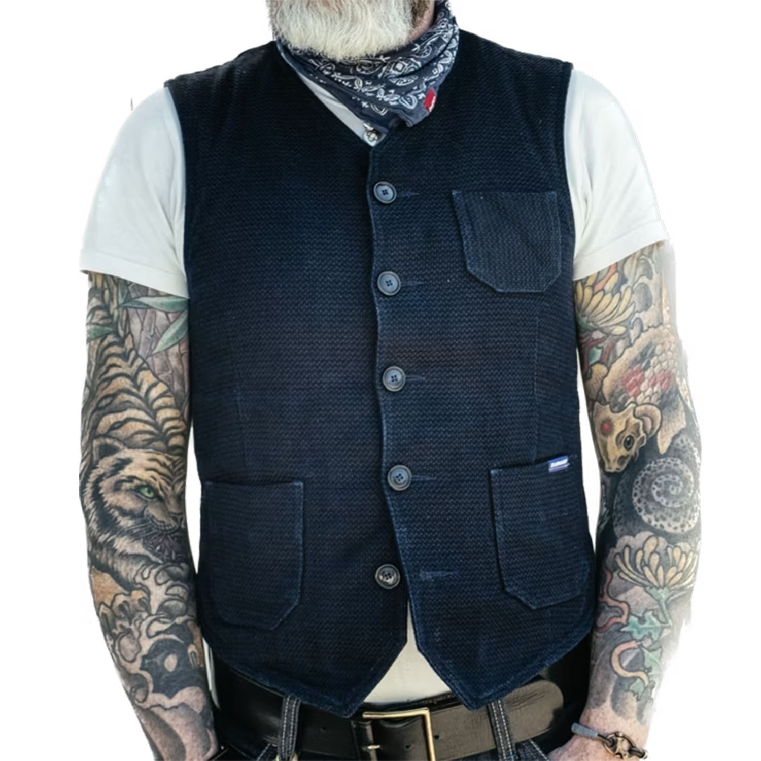 Sashiko Waistcoat 177 Pre-Washed 