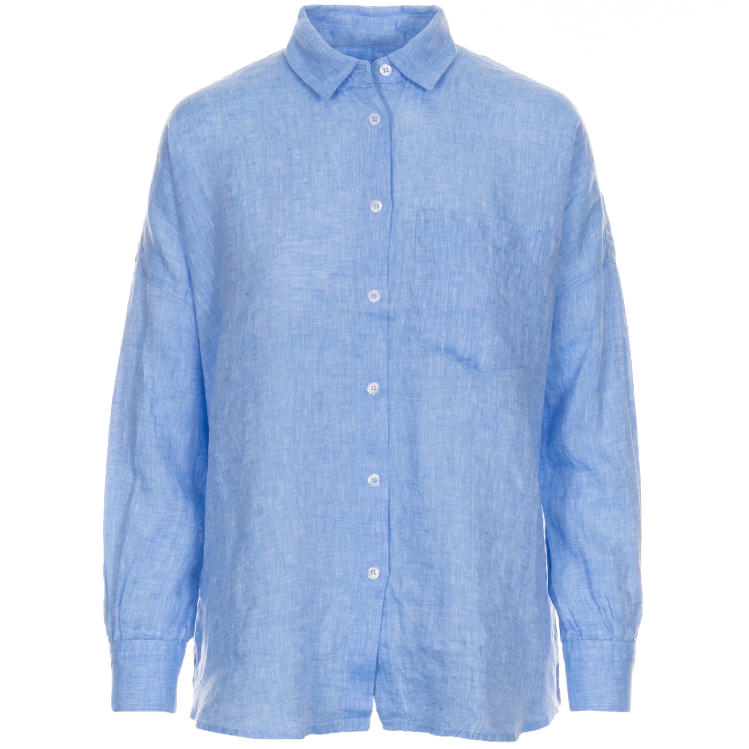 Linen Blouse Light Blue Relaxed Fit Linen Blouse Light Blue Relaxed Fit