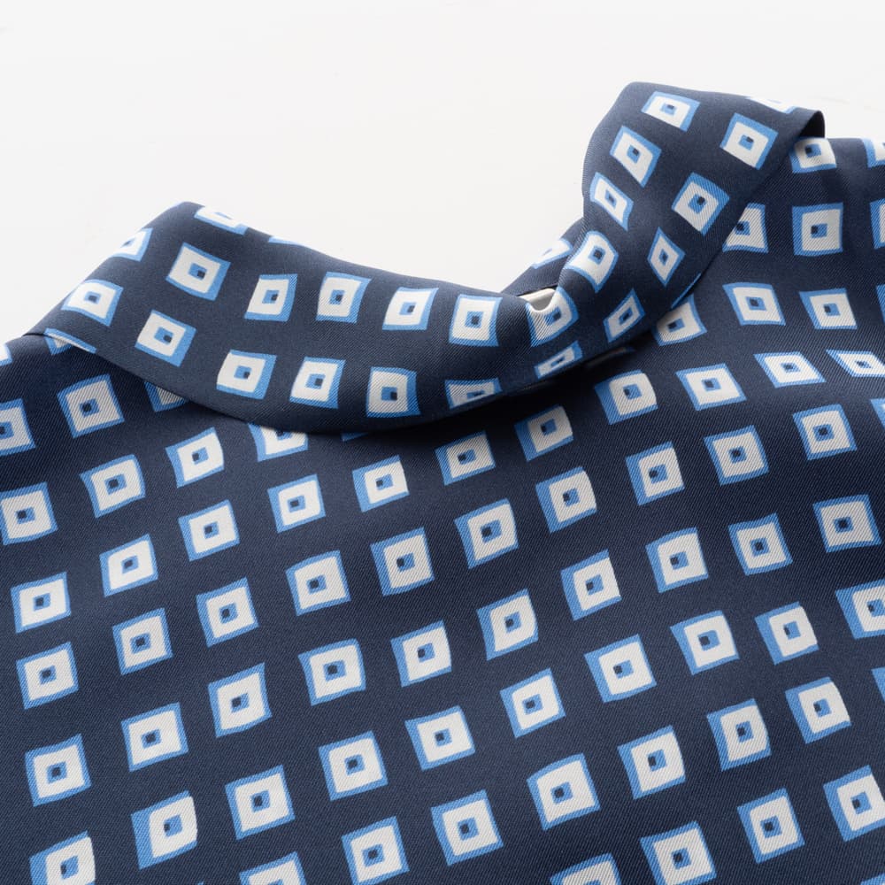 Silk Blouse with Geometric Pattern
