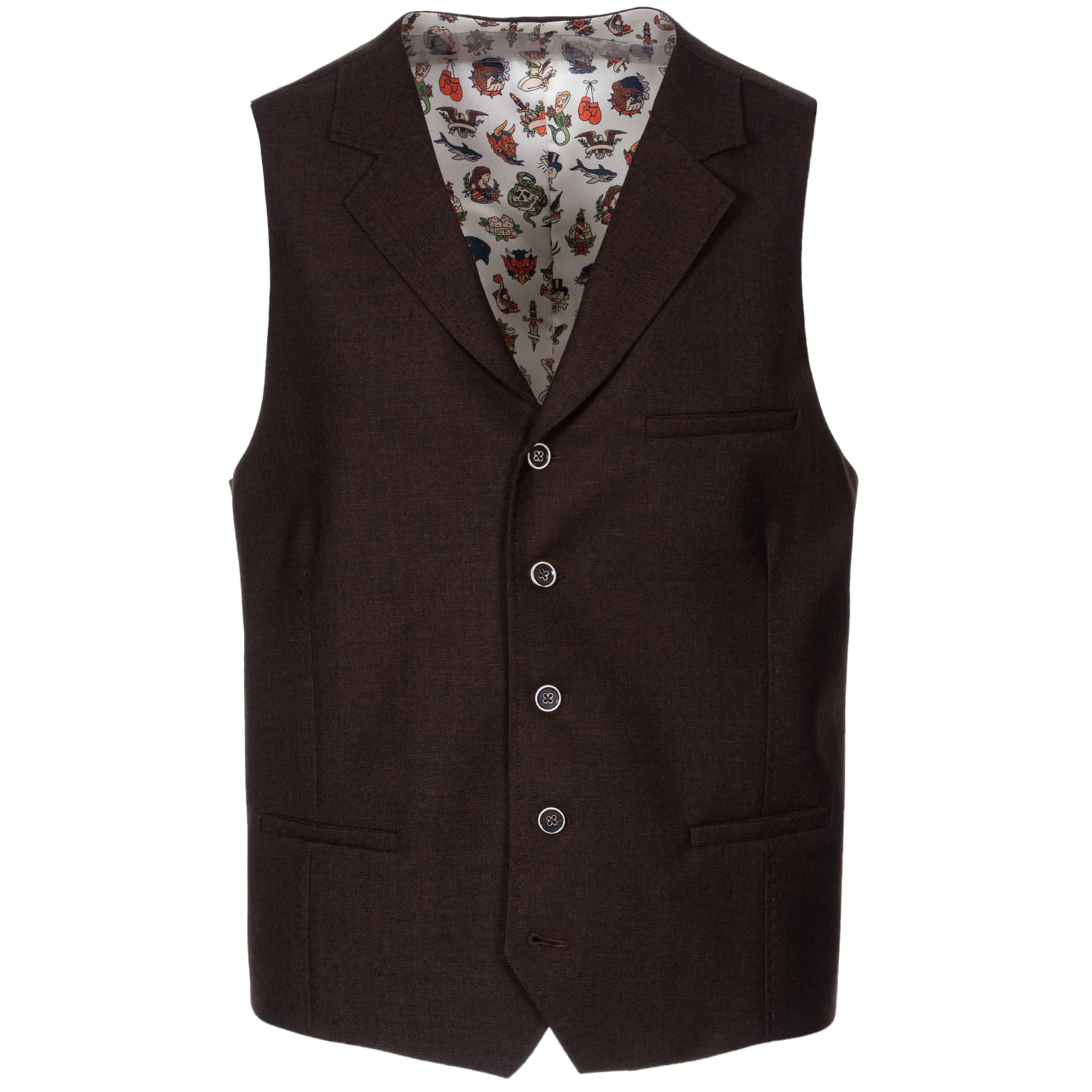 Virgin Wool Suit Brown