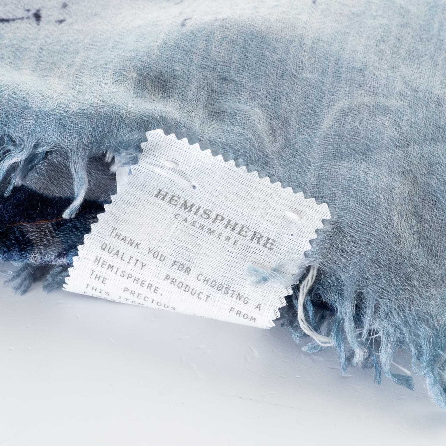 Wool Scarf Blue Patterned