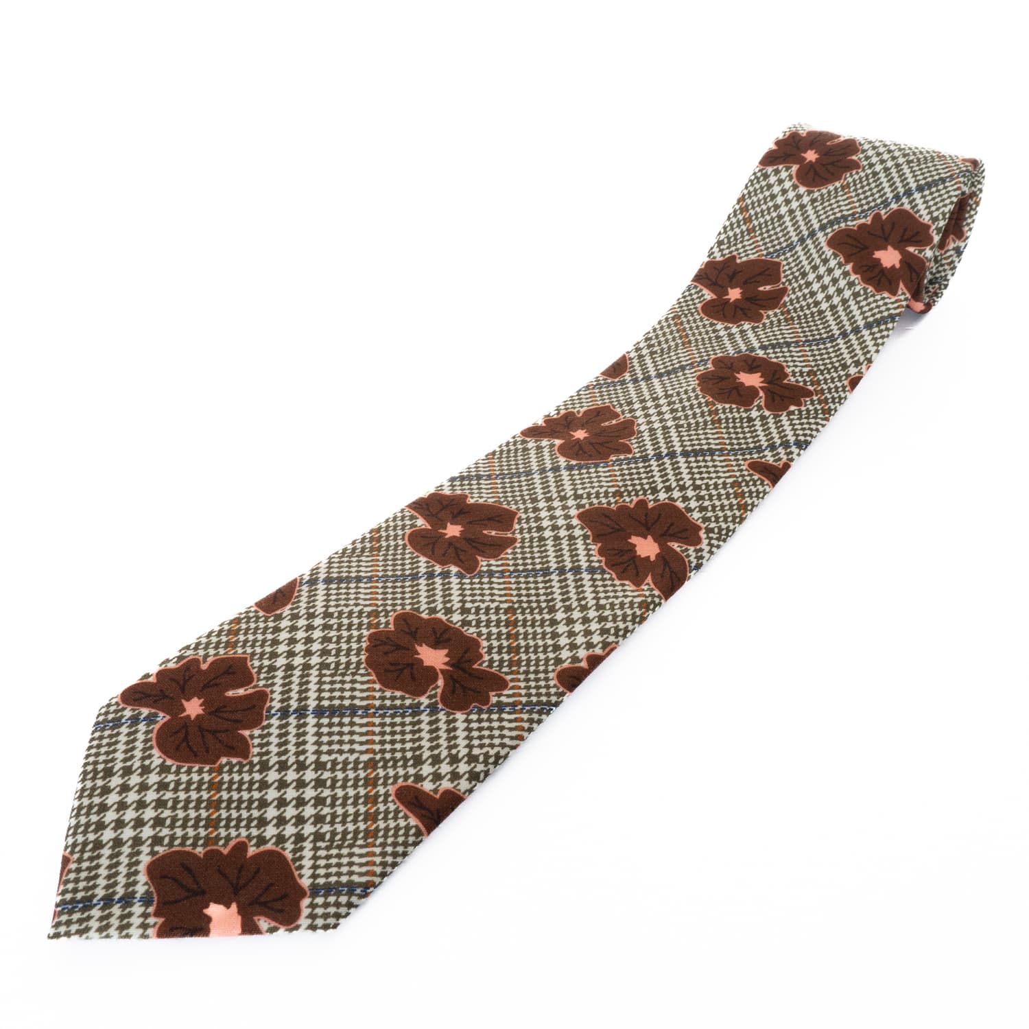 Albert Silk Tie Olive Floral
