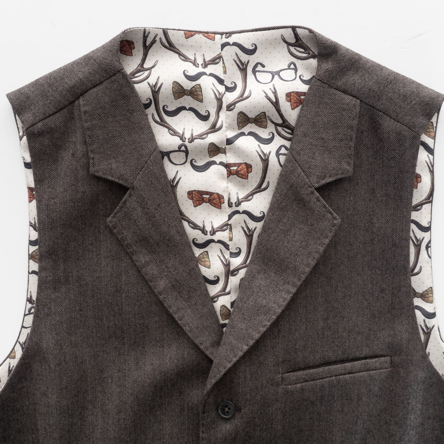 Wool Herringbone Waistcoat