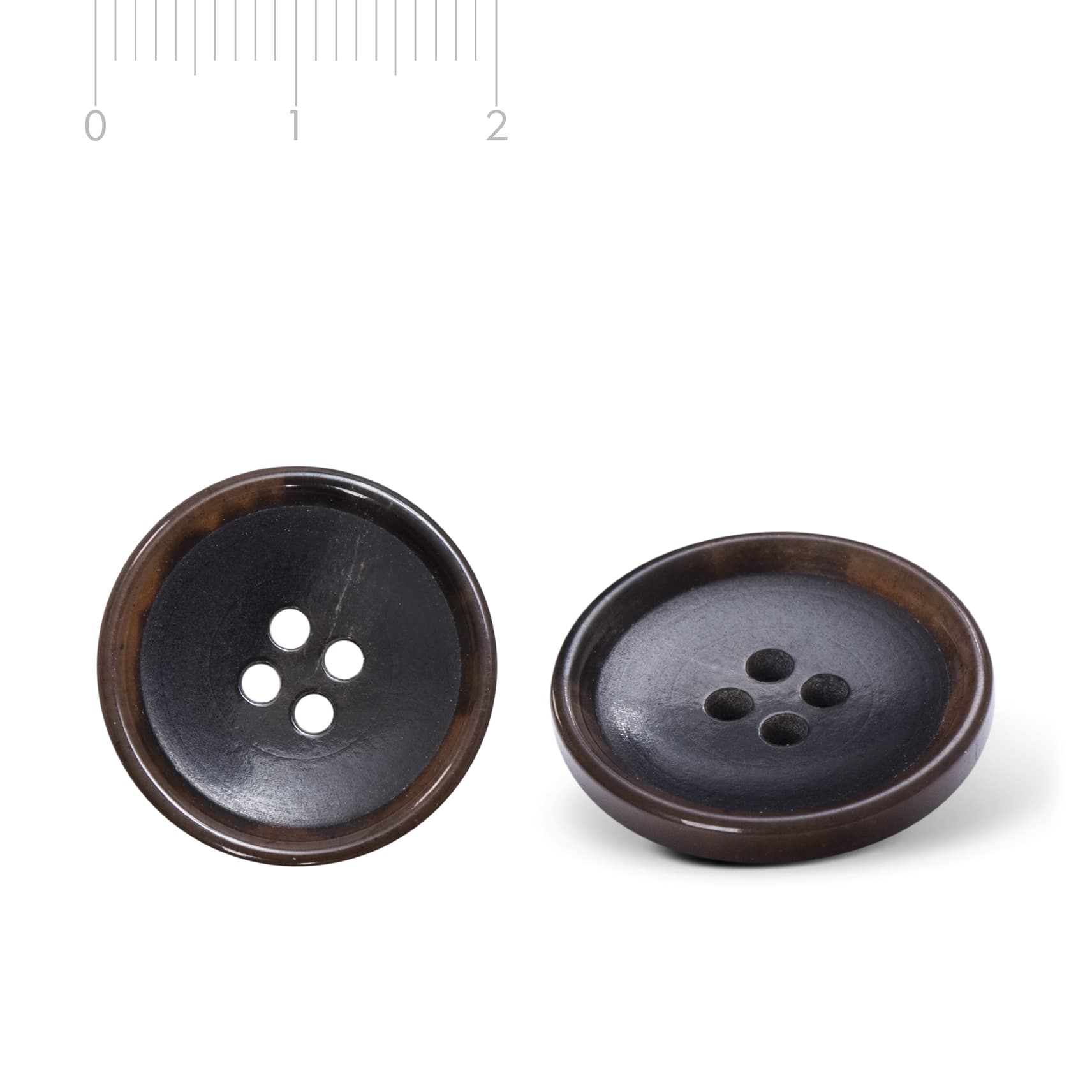 Hornmix Button Brown H24