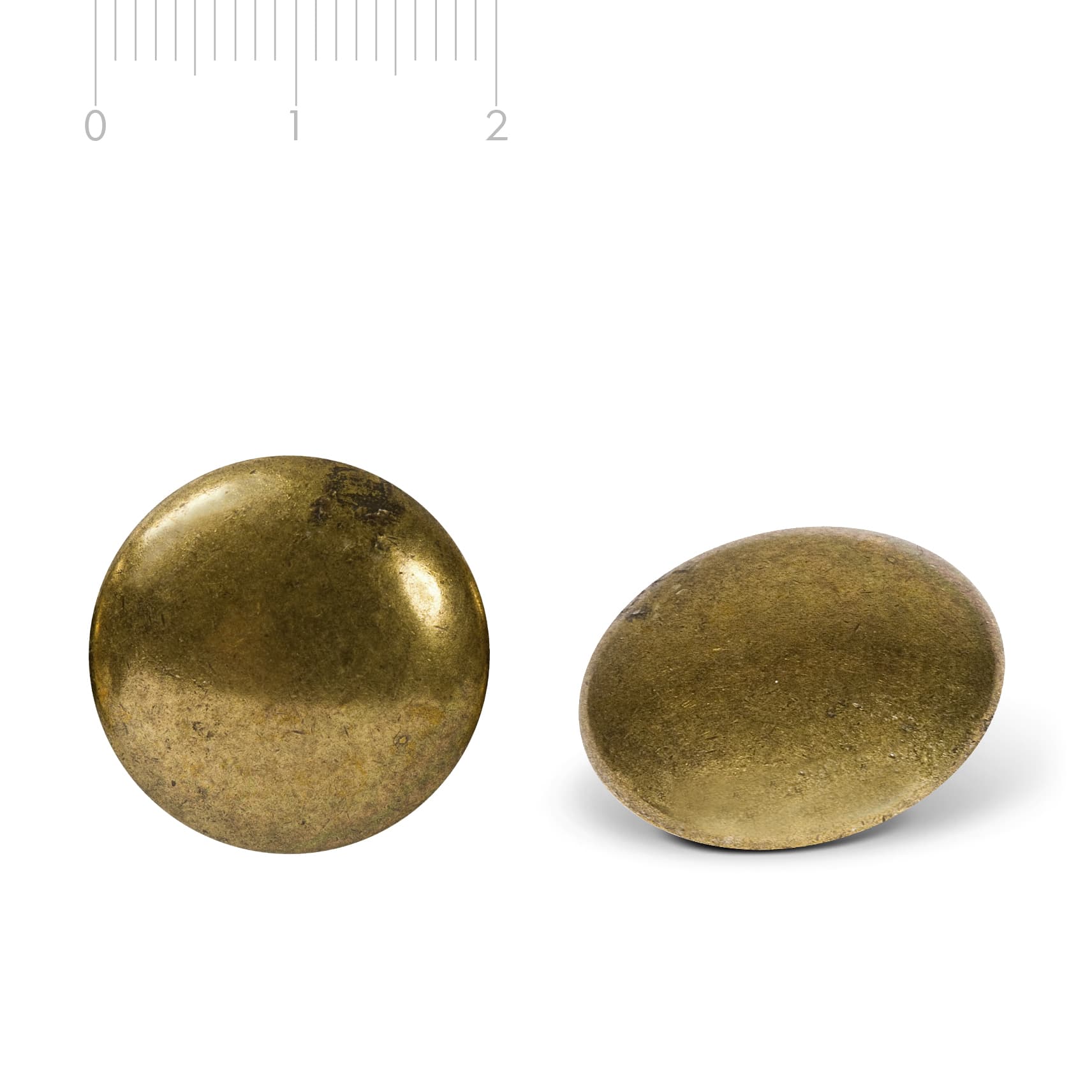 Brass metal button, size M16