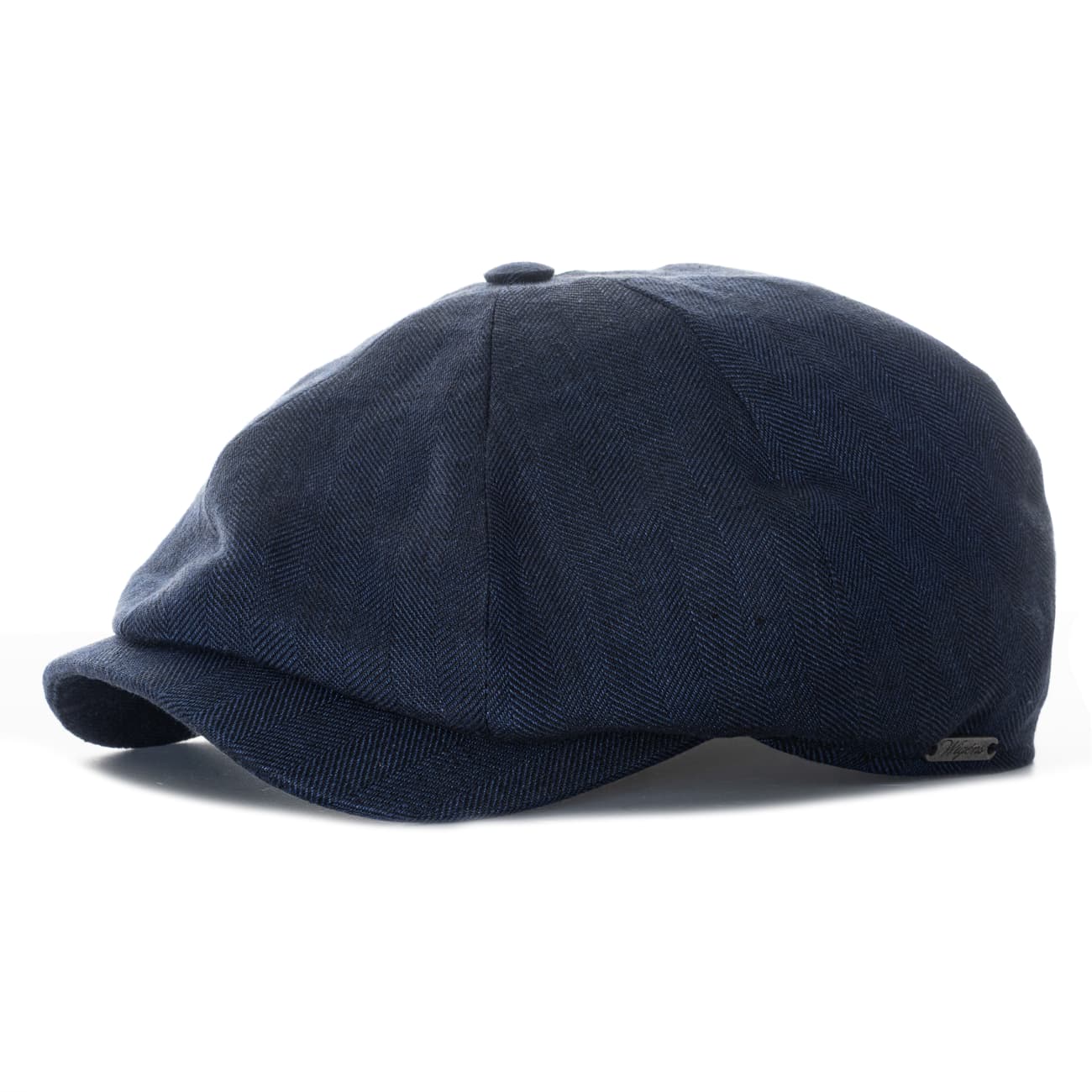Newsboy Classic Cap Linen Herringbone Navy