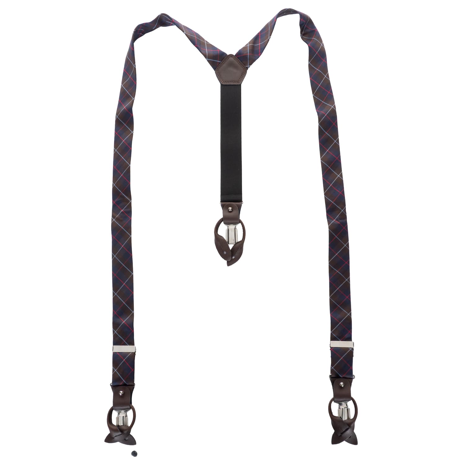 Suspenders Silk Dark Brown-Blue