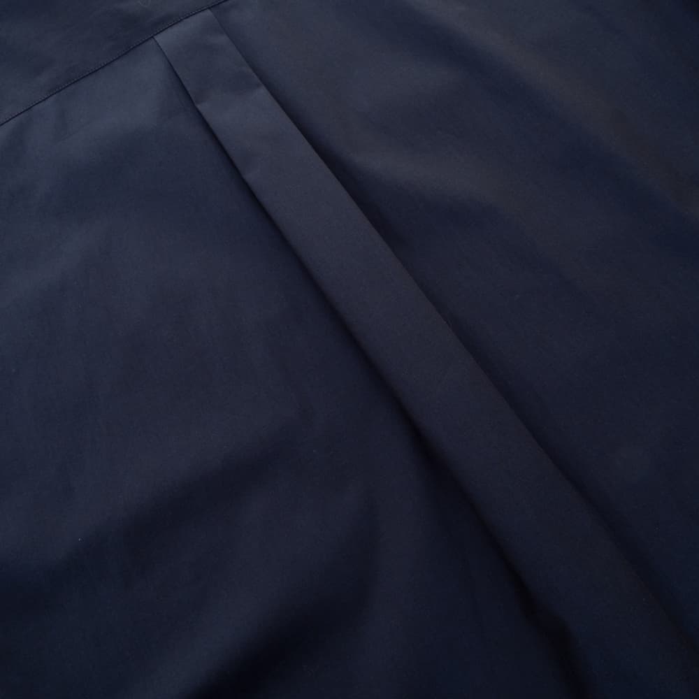 Long Cotton Blouse with Stand Collar
