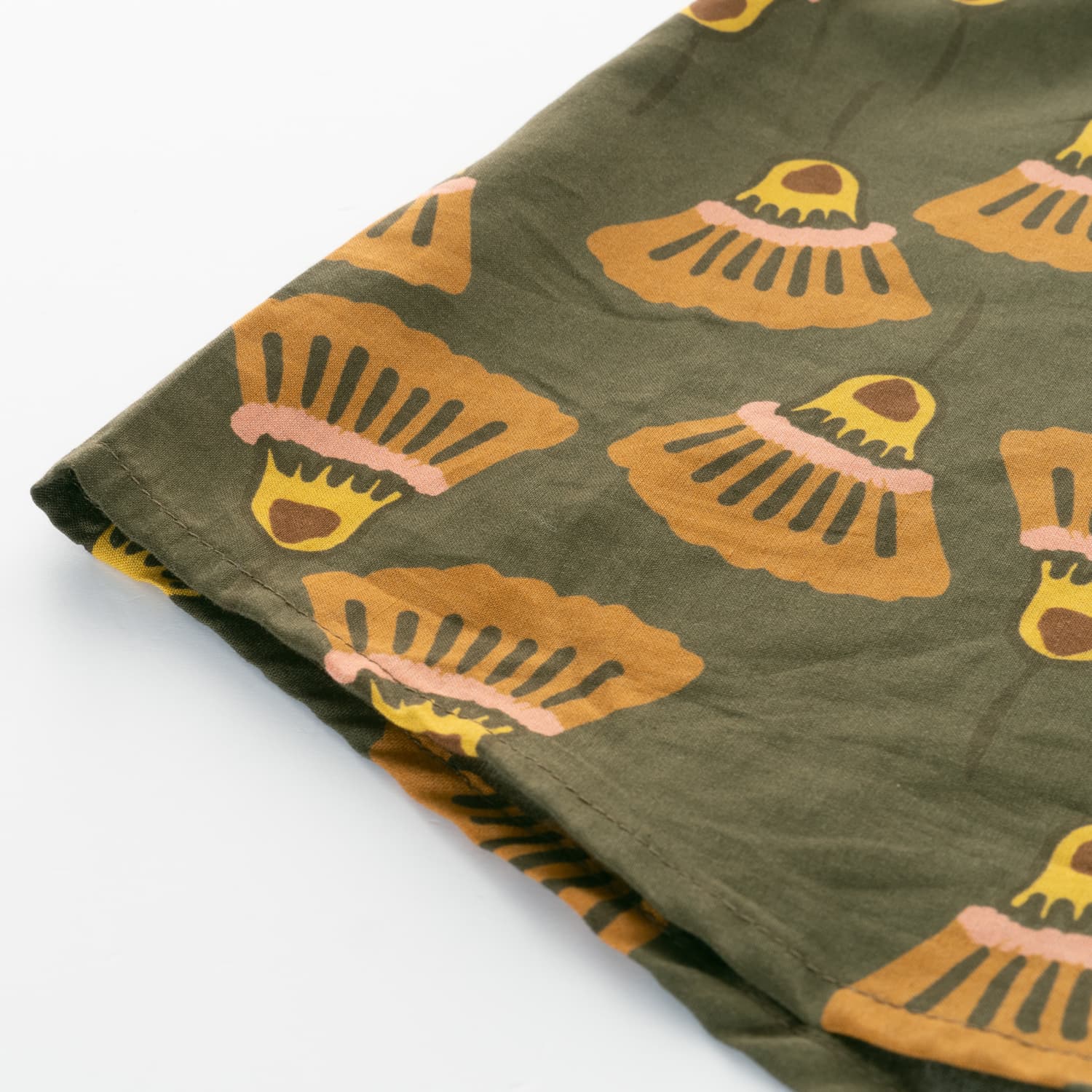 Cotton Blouse Allover Print Olive