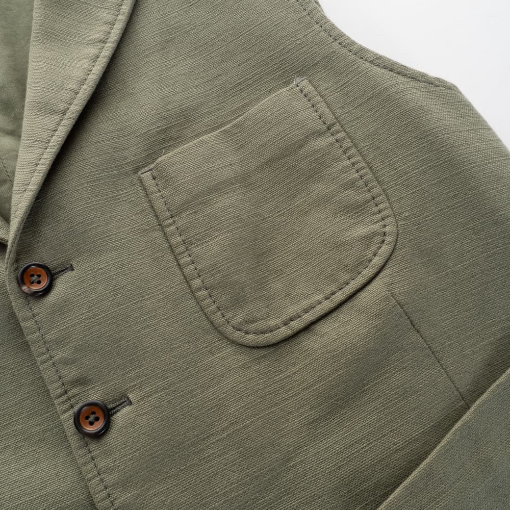 Waistcoat olive cotton linen
