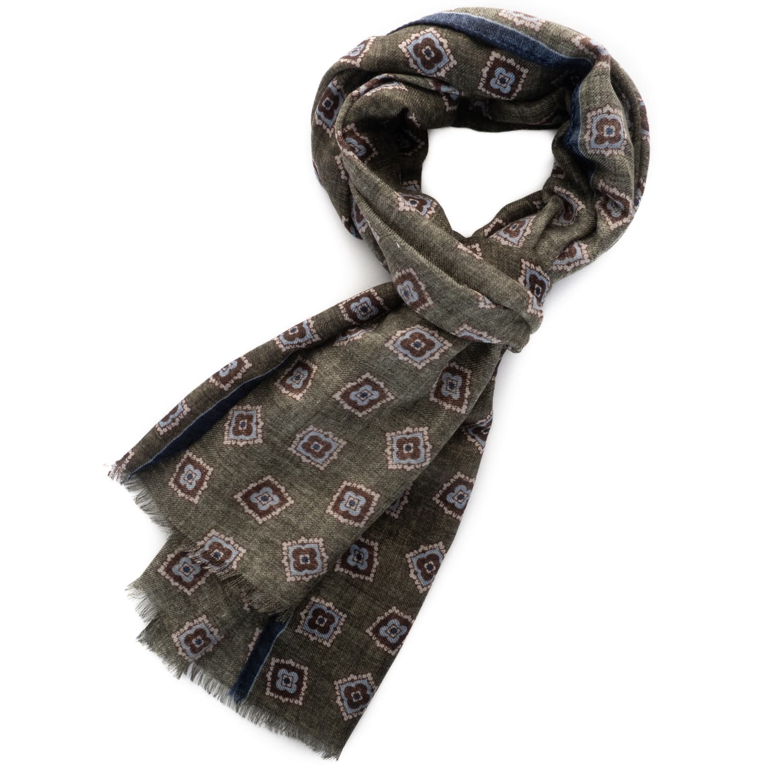 Scarf Green Floral Pattern