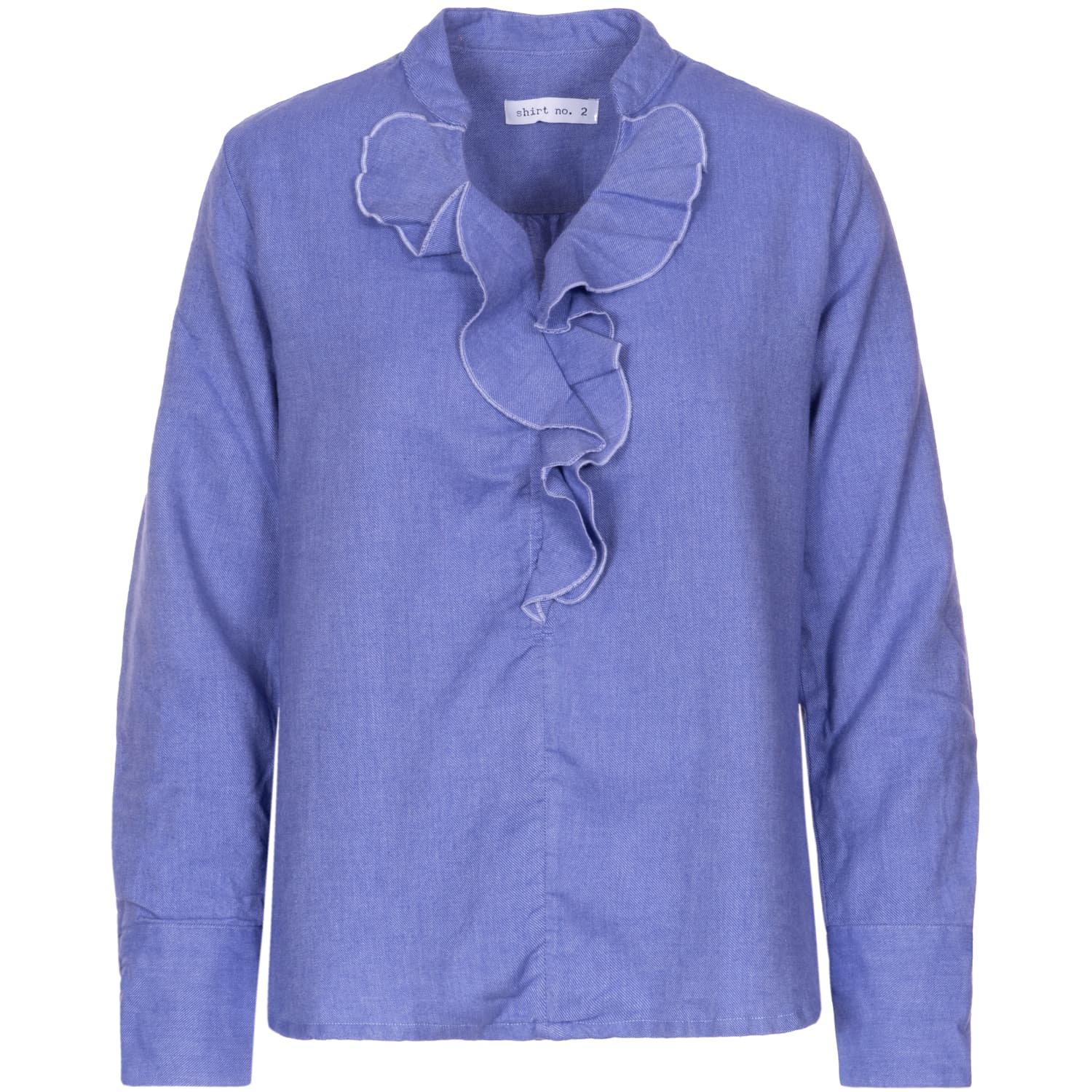 Cotton Blouse with Ruffle