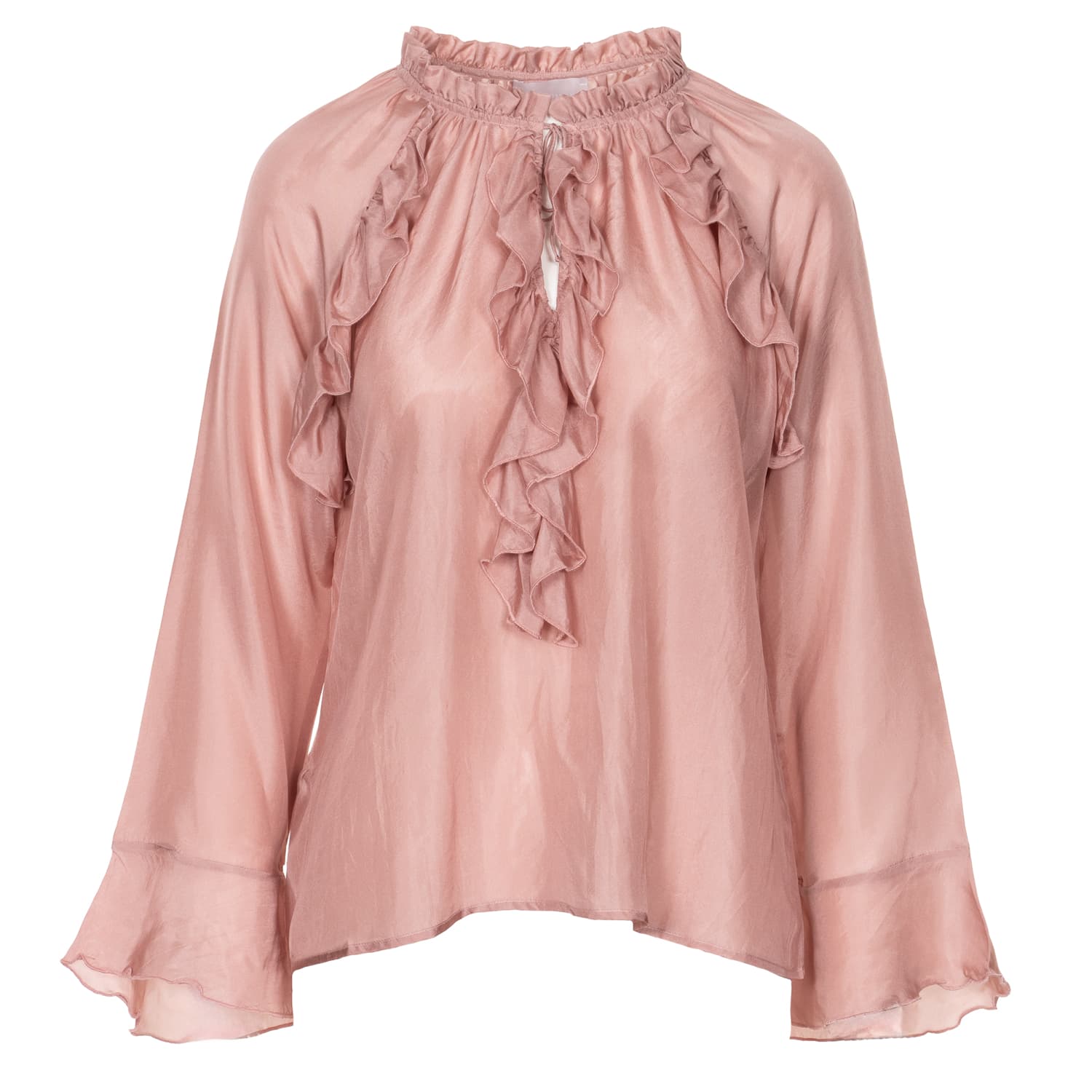 Silken Ruffle Blouse Ferunas in Dusty Rose