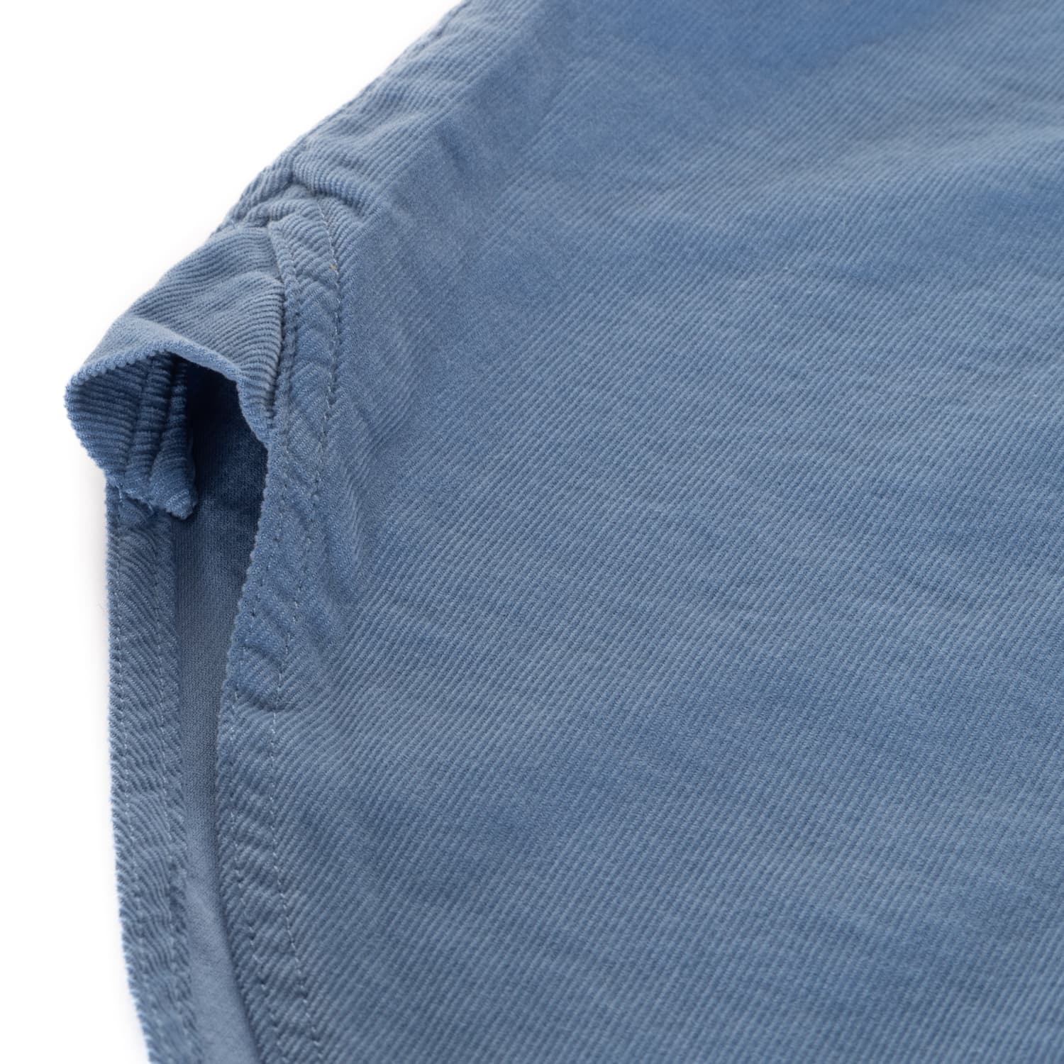 Fine Corduroy Blouse with Stand Collar