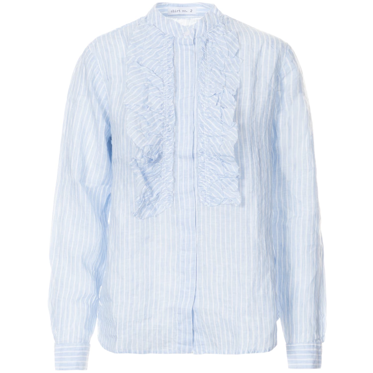 Linen Blouse light blue striped