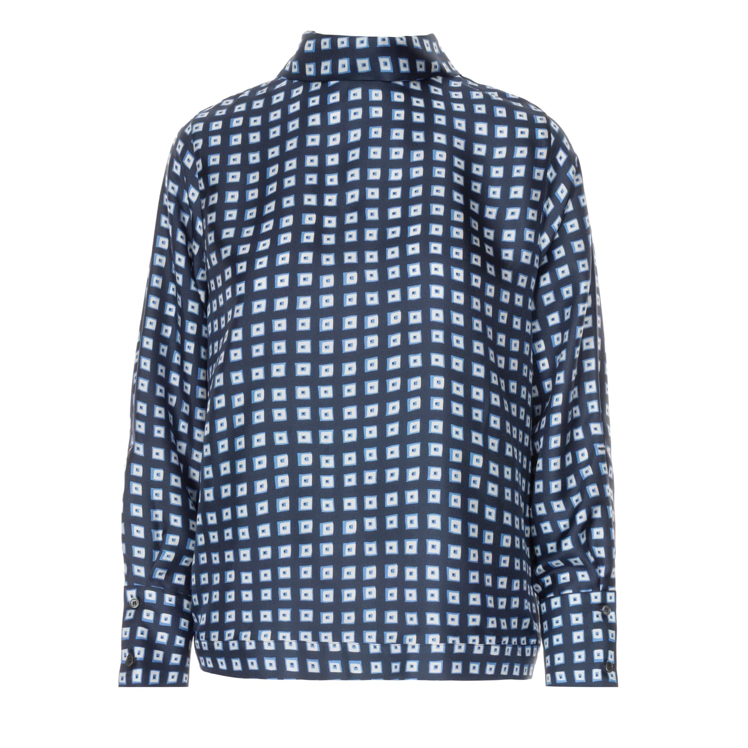 Silk Blouse with Geometric Pattern