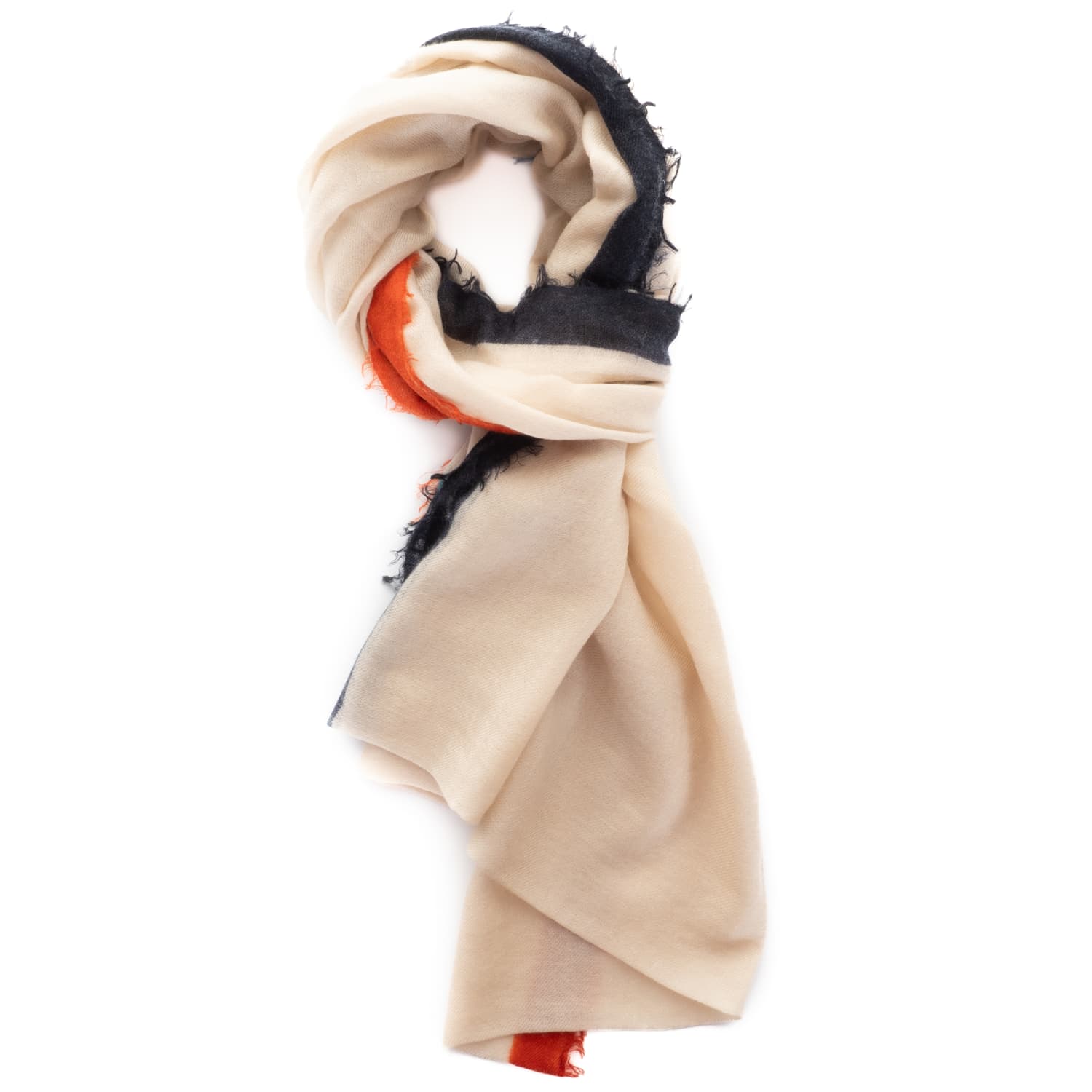 Cashmere Scarf with Coloured Edge Cashmere Scarf with Coloured Edge