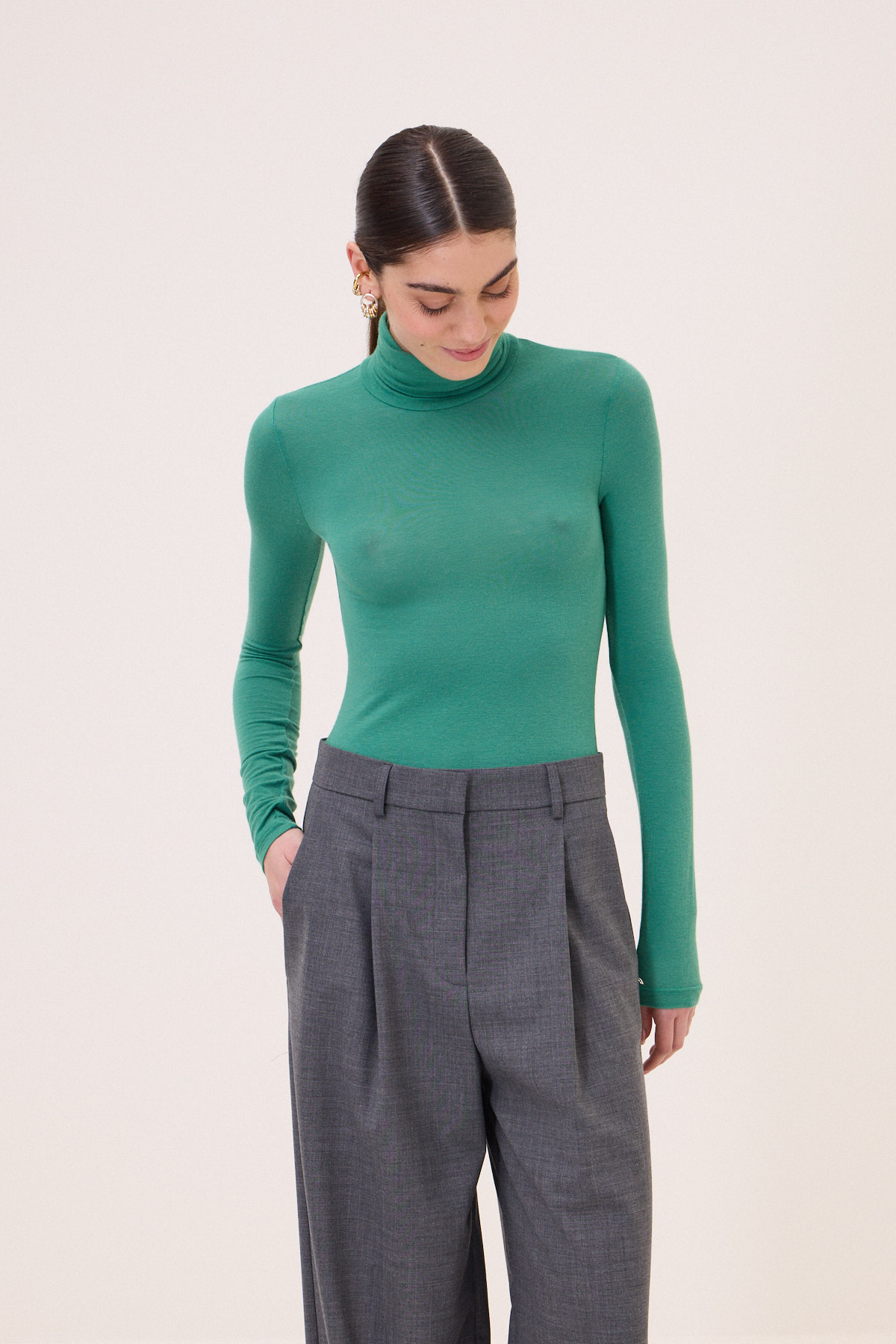 Turtleneck Jersey Top